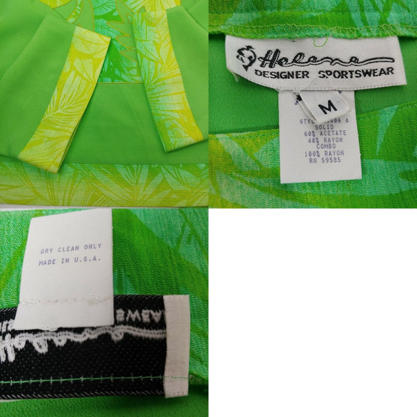 Vintage VINTAGE Helena Designer Sportswear Shirt M Green Leaves Nature Lagenlook Art to Wear Size M / US 6-8 / IT 42-44 - 8 Thumbnail