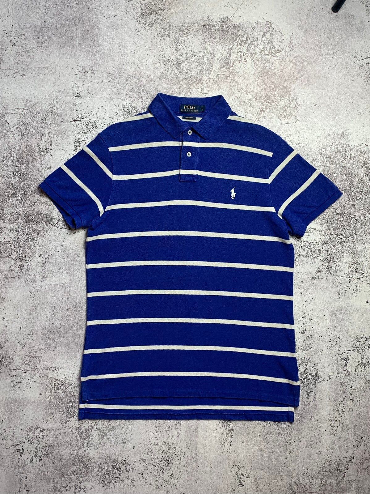 Pre-owned Polo Ralph Lauren X Vintage Polo Ralph Laurent T-shirt Striped Polos In Blue/white