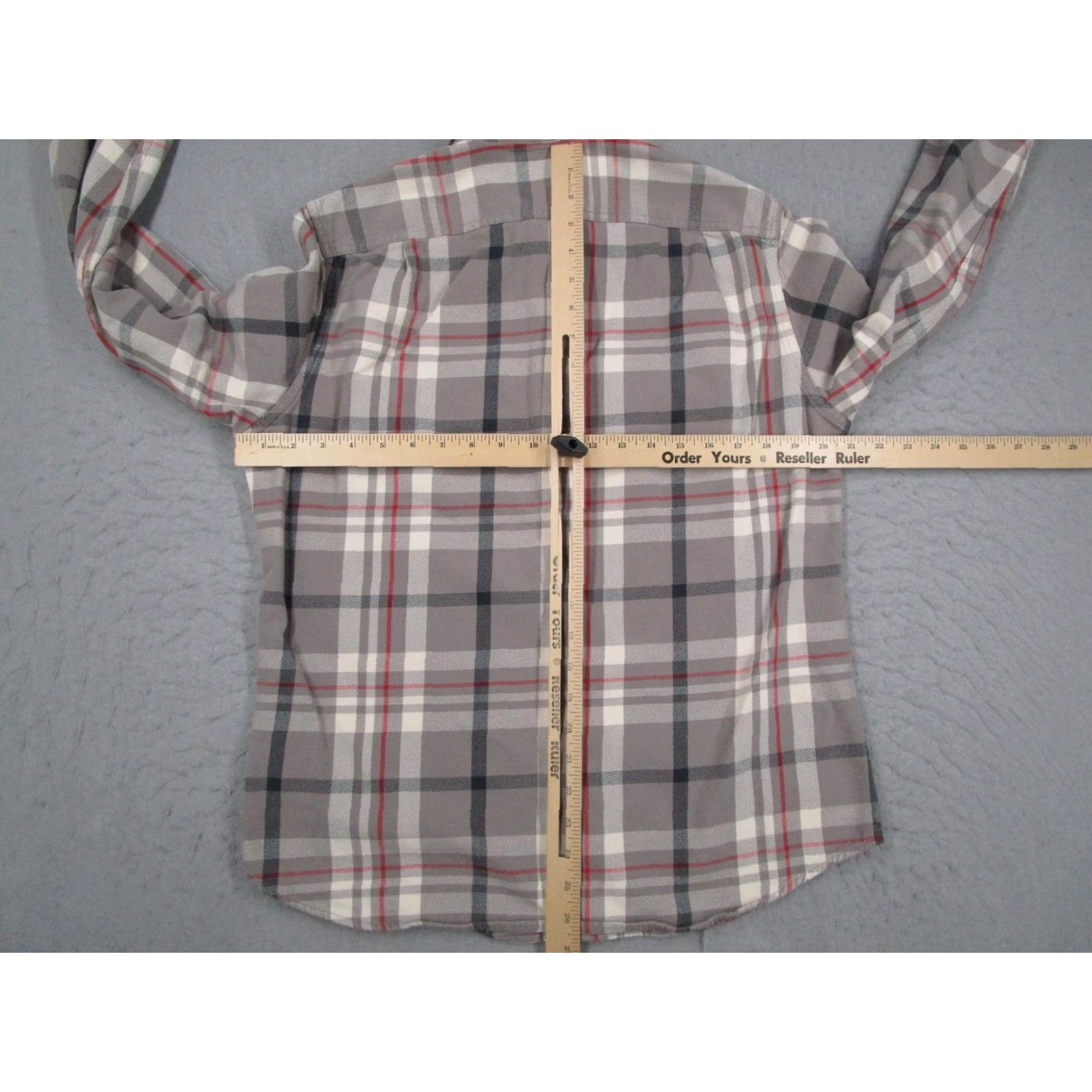 J.Crew VINTAGE Wallace & Barnes Shirt Mens Medium Gray Red Plaid Flannel Button Front Pockets Size US M / EU 48-50 / 2 - 5 Thumbnail