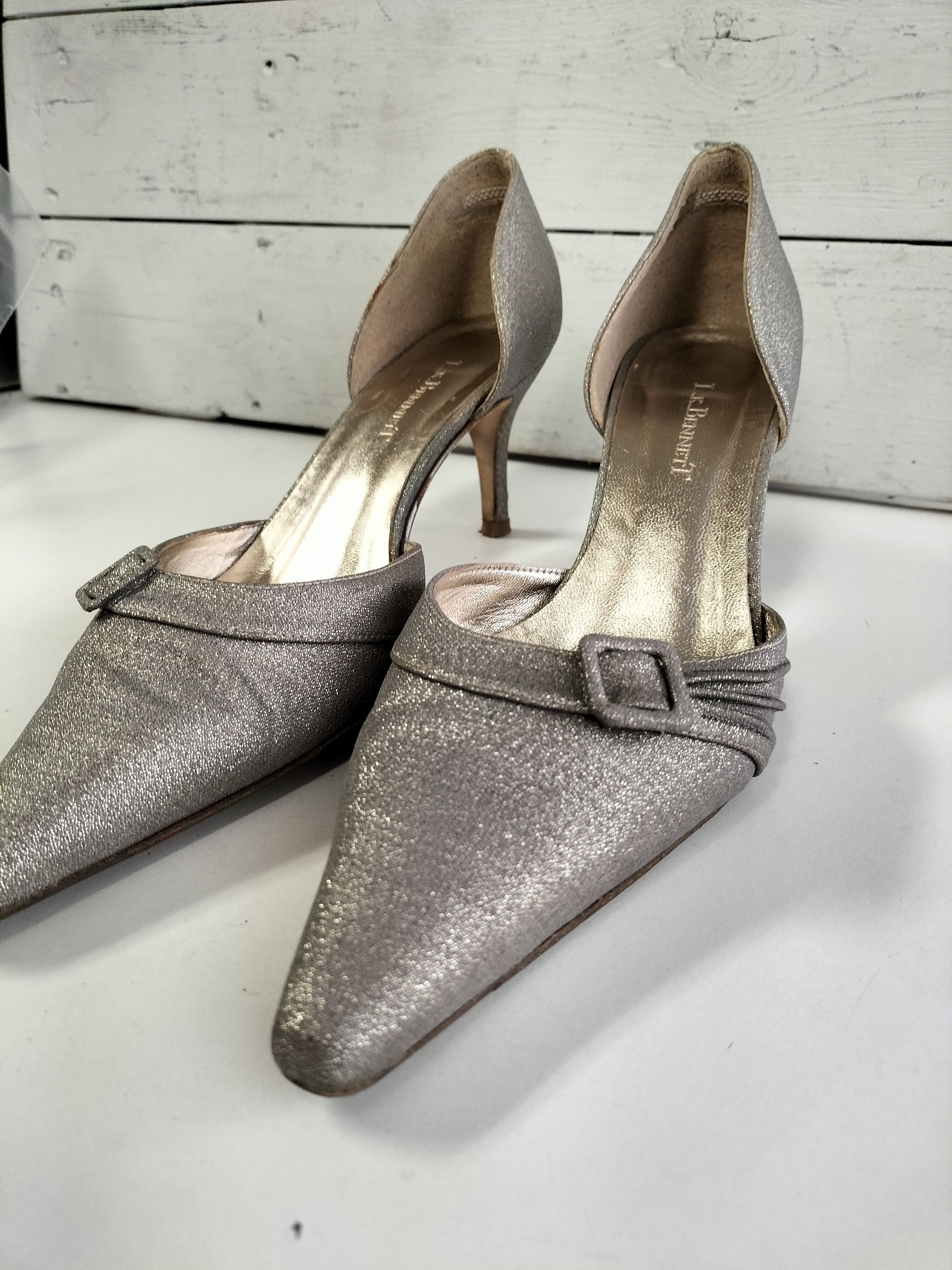 LK Bennett Gold Shimmer Shoes Size US 10 / IT 40 - 4 Thumbnail