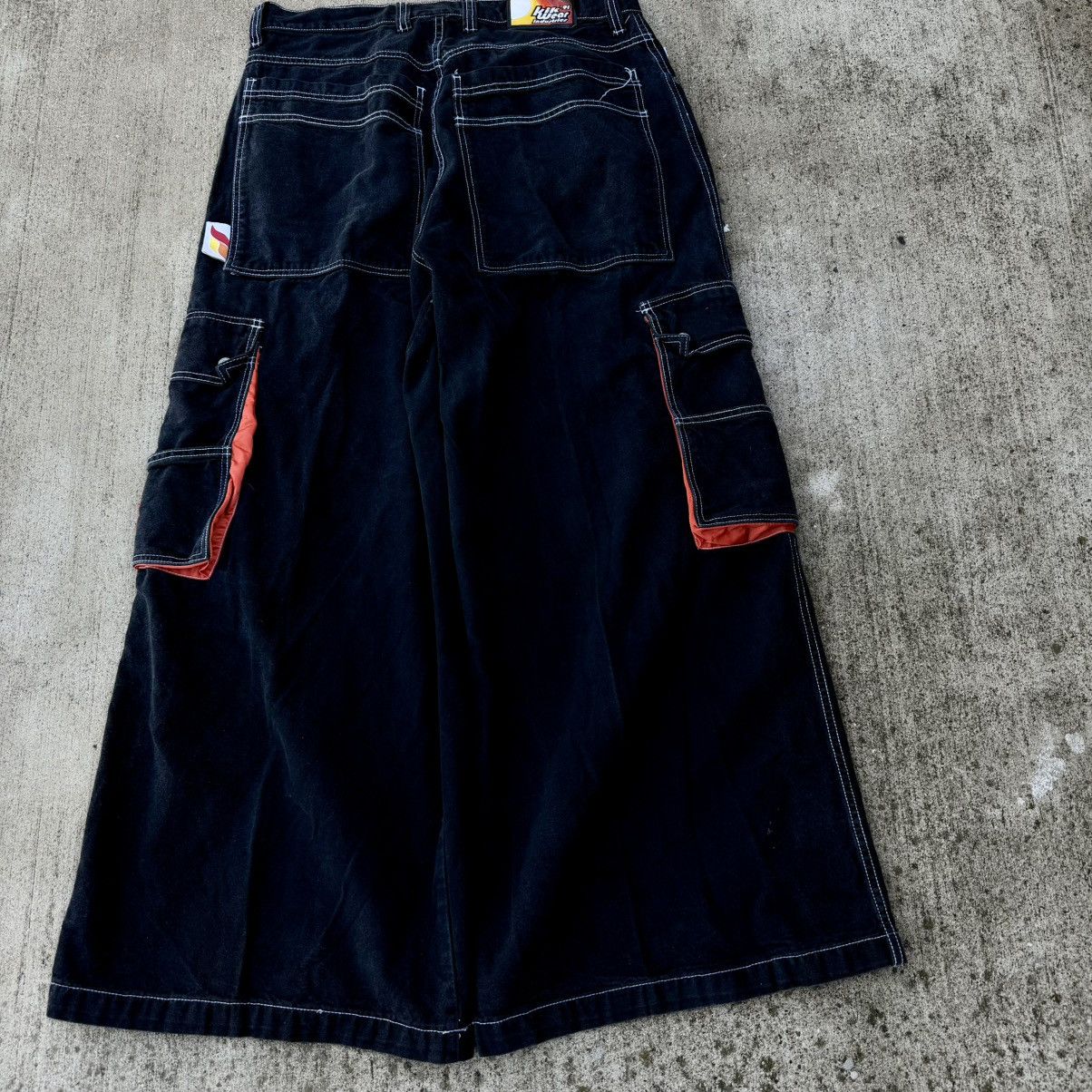 JNCO Vintage 90s Kikwear Cargo Denim Black Pants Sz 34 Rave Jnco Size US 30 / EU 46 - 7 Thumbnail
