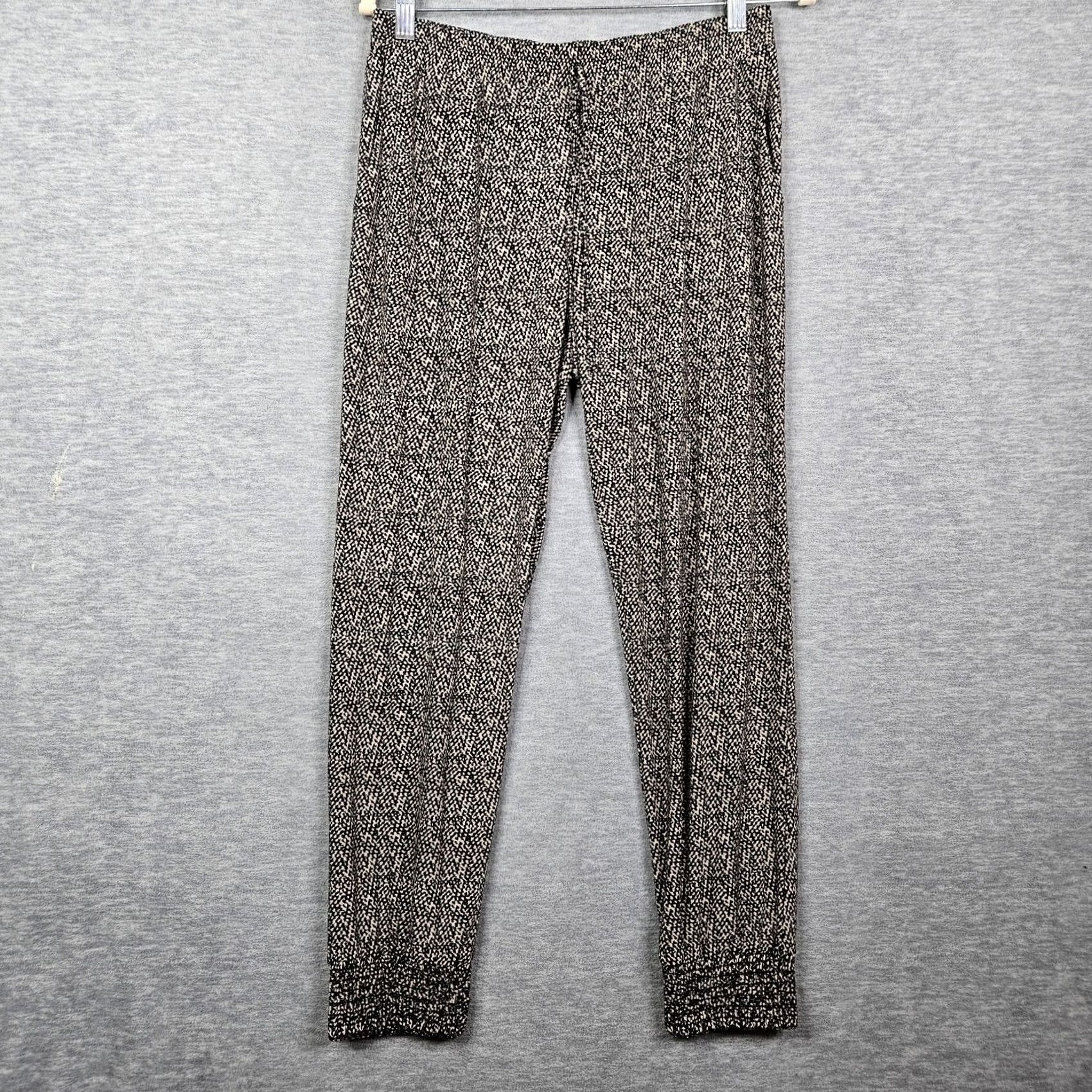 Vintage Veronica M Women’s Black White Pattern Printed Pockets Elastic waist Jogger Sz M Size 32" / US 10 / IT 46 - 2 Thumbnail