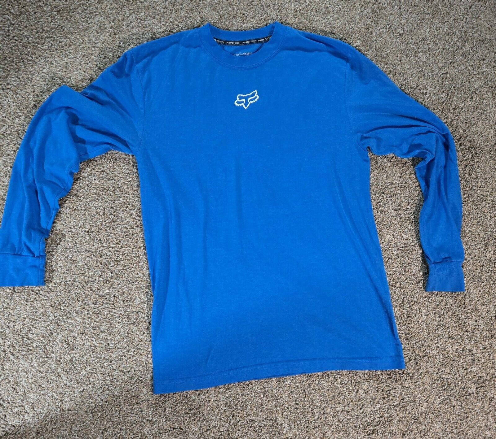 Designer Fox Foxtech Blue Long Sleeve T-shirt Size Medium Size US M / EU 48-50 / 2 - 1 Thumbnail