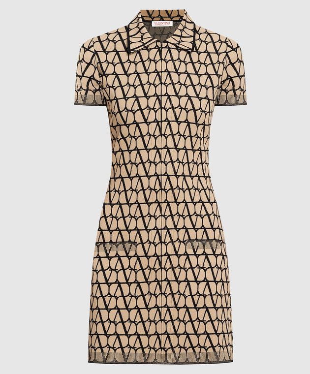 Valentino os11x0724 Mini Dress in Beige/Black Size M / US 6-8 / IT 42-44 - 1 Thumbnail
