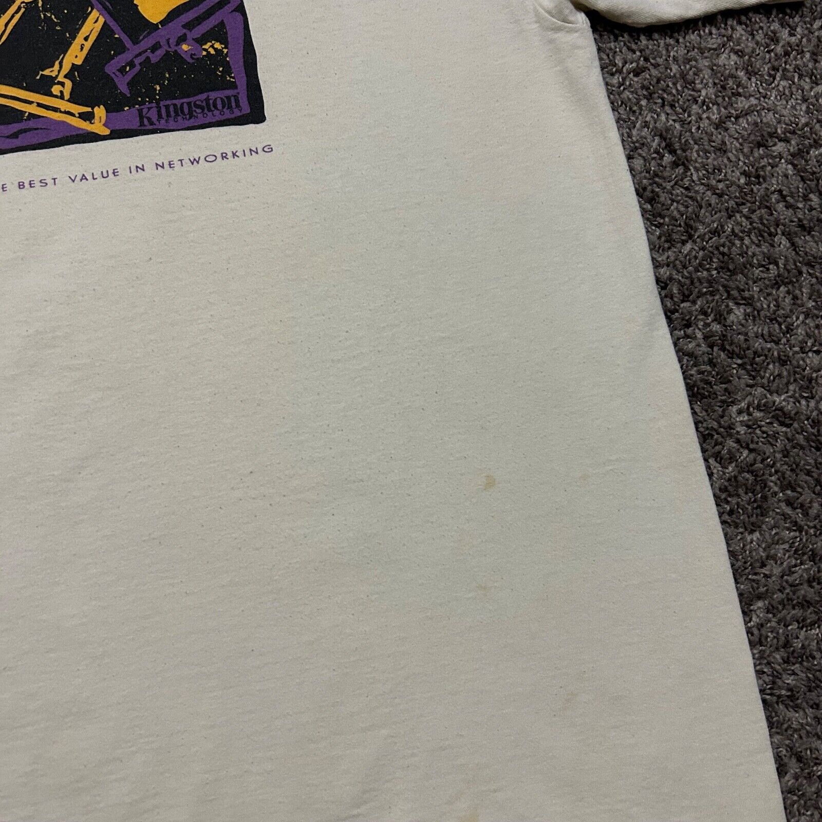 Vintage Vintage Thrashed Shirt 80s Computer Technology Faded White Size US XL / EU 56 / 4 - 11 Thumbnail