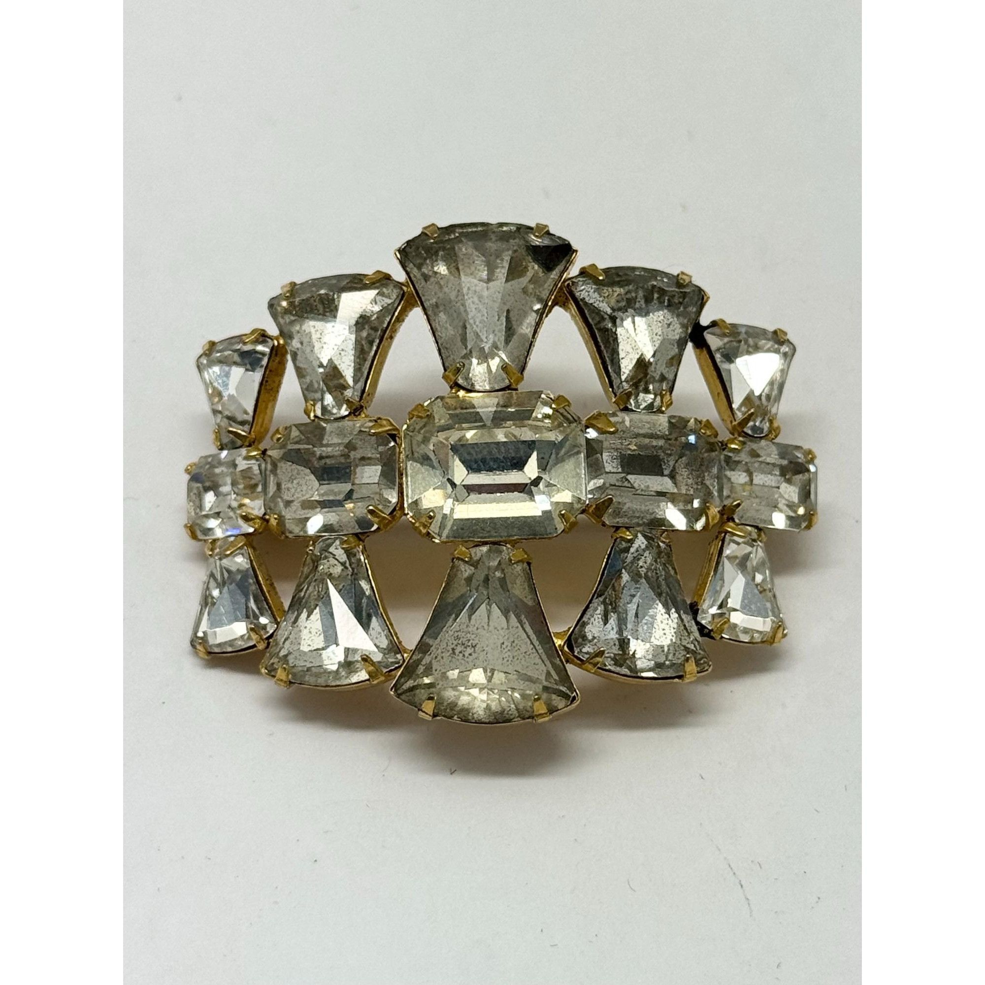 Vintage Vintage glass rhinestone brooch pin Size ONE SIZE - 3 Thumbnail