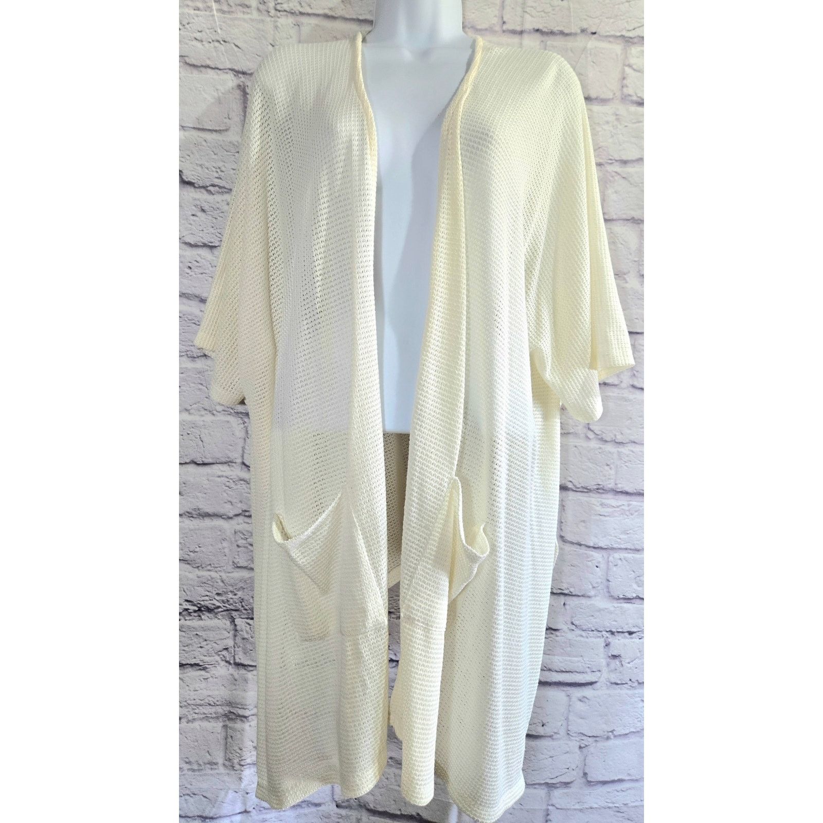 Other Mod Lusive Cream Open Front Cardigan 1X Plus Lightweight Size XXL / US 16-18 / IT 52-54 - 1 Thumbnail