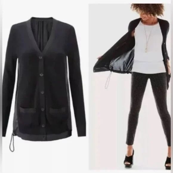 Vintage Cabi Black Windbreaker Cardigan Sweater S Button Up Pockets Size S / US 4 / IT 40 - 1 Thumbnail
