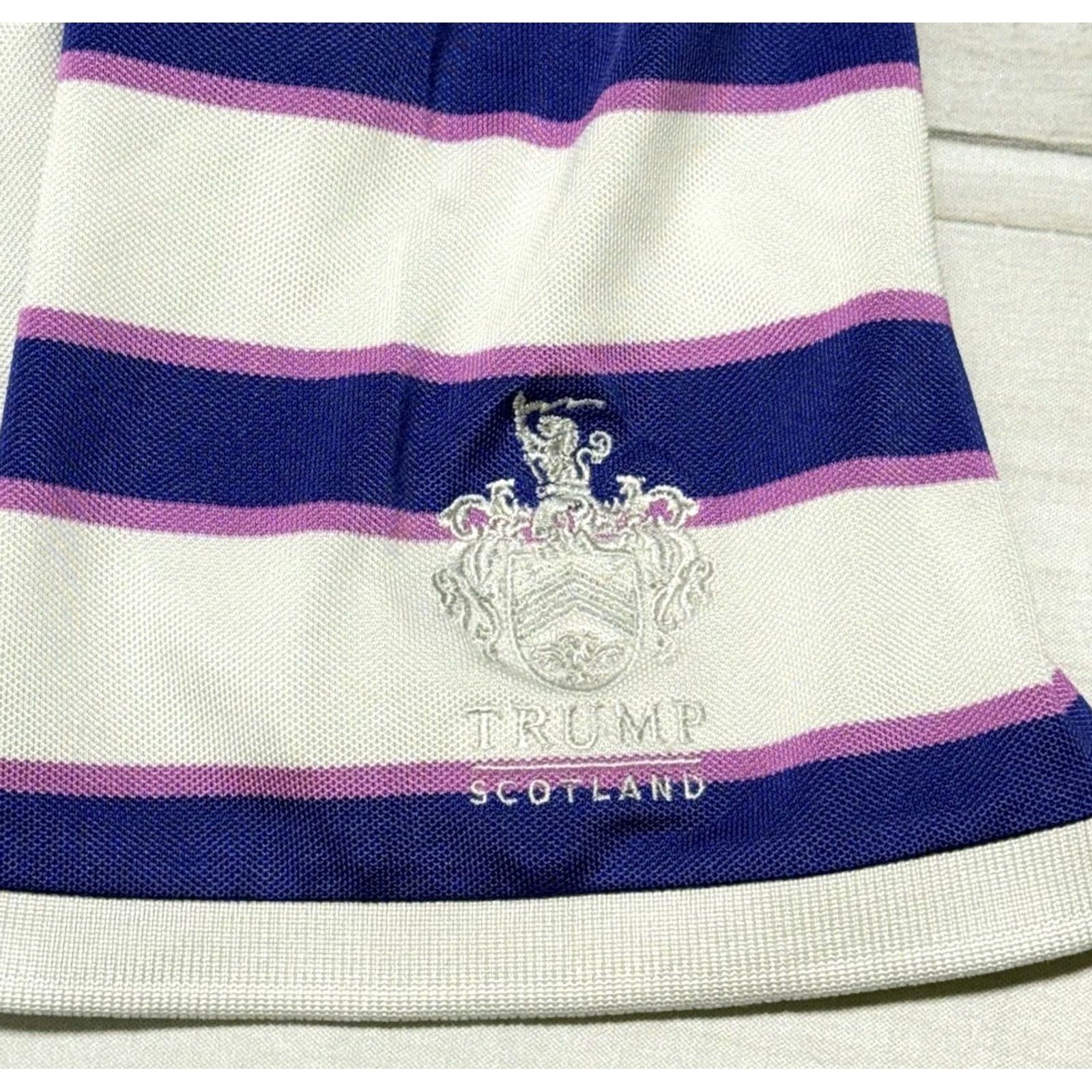 RLX Ralph Lauren RLX Ralph Lauren Polo Shirt XL White Blue Purple Stripe Golf Size US XL / EU 56 / 4 - 2 Thumbnail