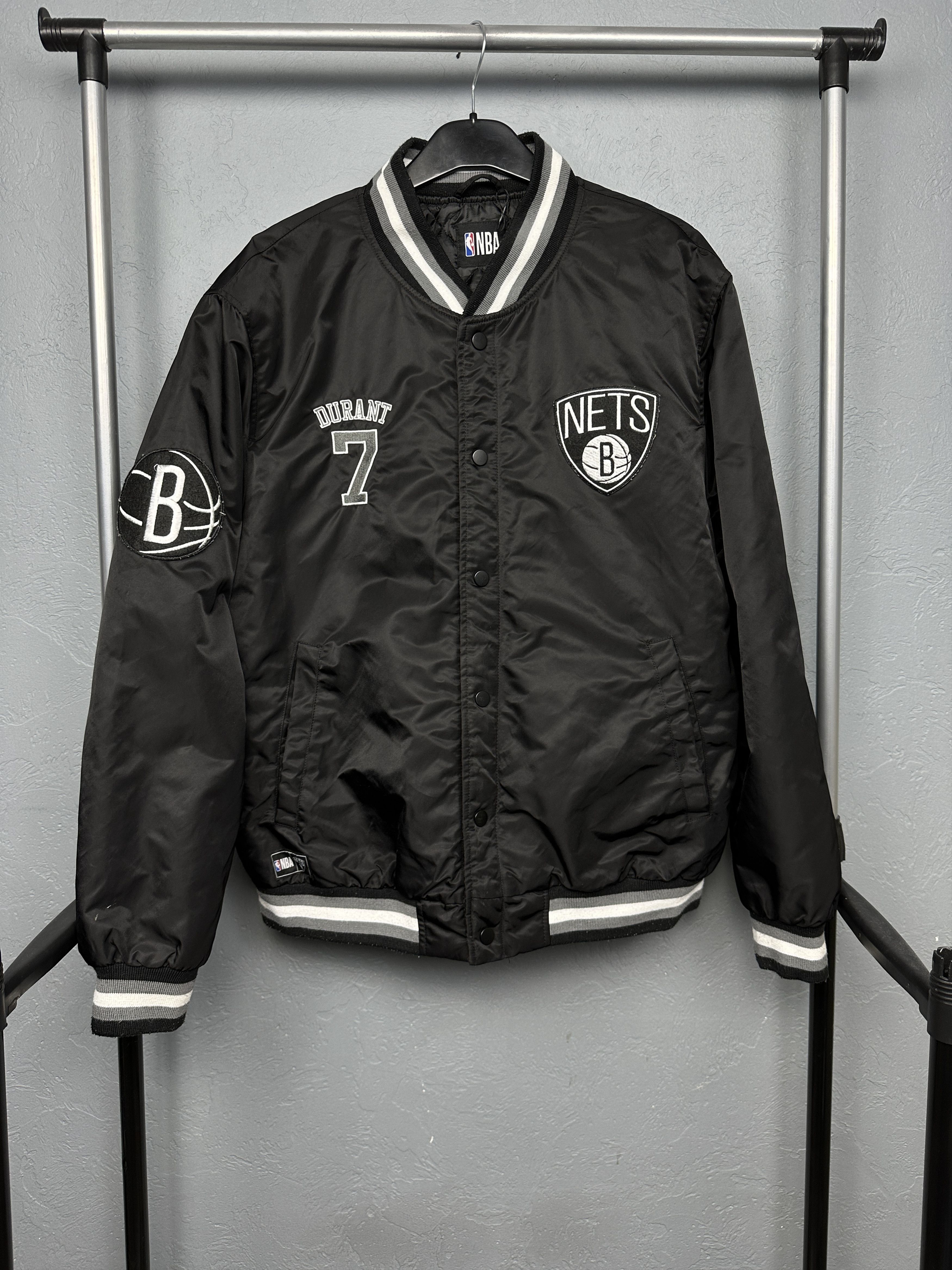 NBA NBA Brooklyn Nets Durant 7 Satin Bomber Jacket Size US XL / EU 56 / 4 - 3 Thumbnail