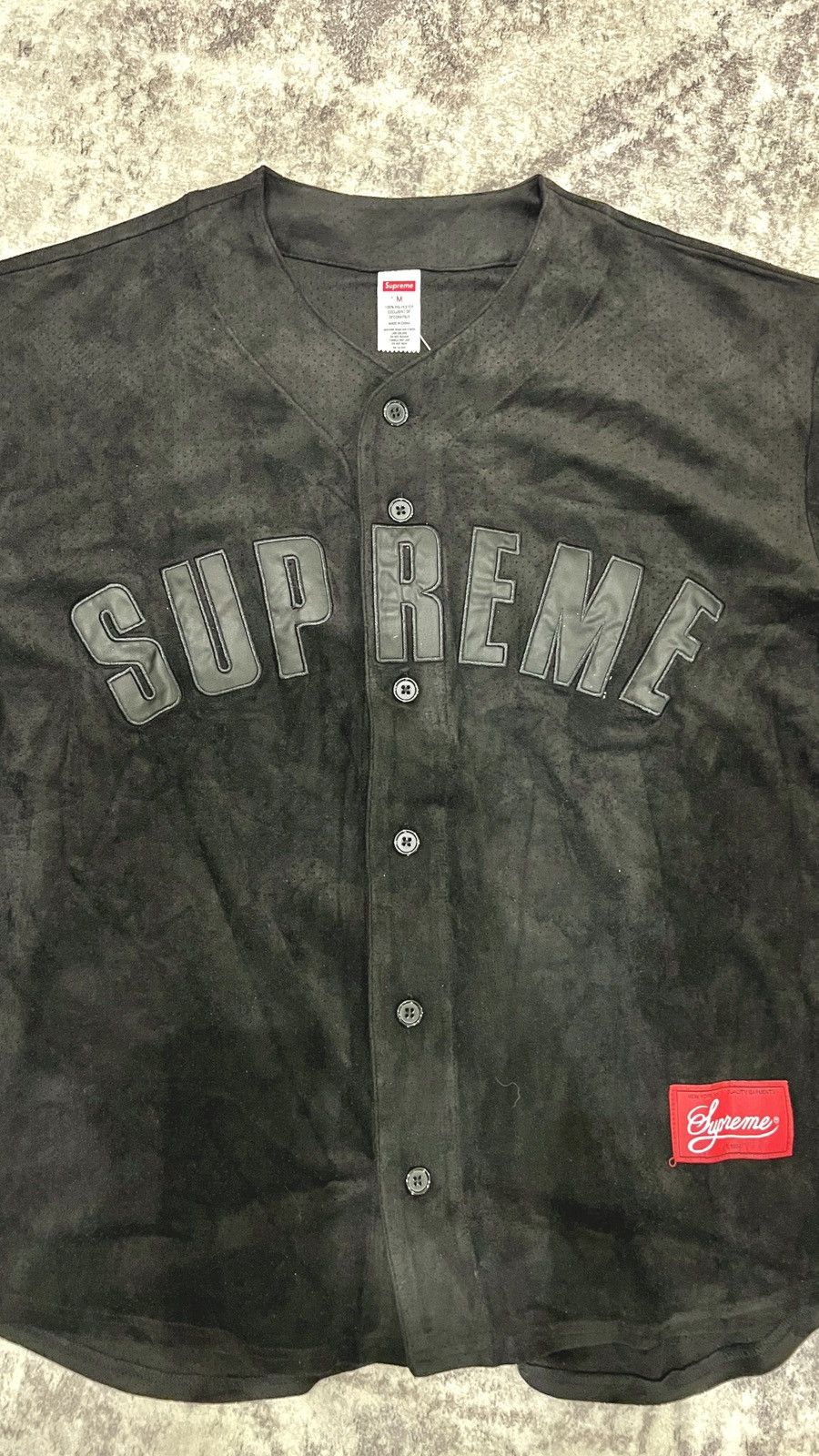 Supreme Supreme Ultrasuede Mesh Baseball Jersey Black Size US M / EU 48-50 / 2 - 2 Thumbnail
