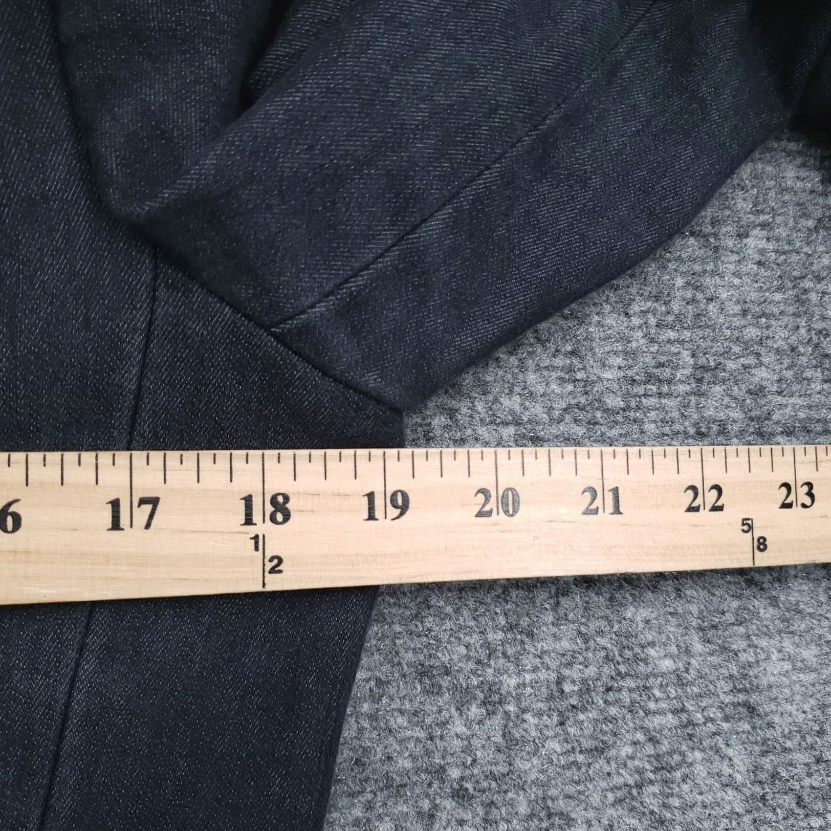 Vintage Alex Marie Blazer Womens 8 Blue Denim Striped Two Button Notched Jacket Suit Professional Everyday Wear Size M / US 6-8 / IT 42-44 - 5 Thumbnail