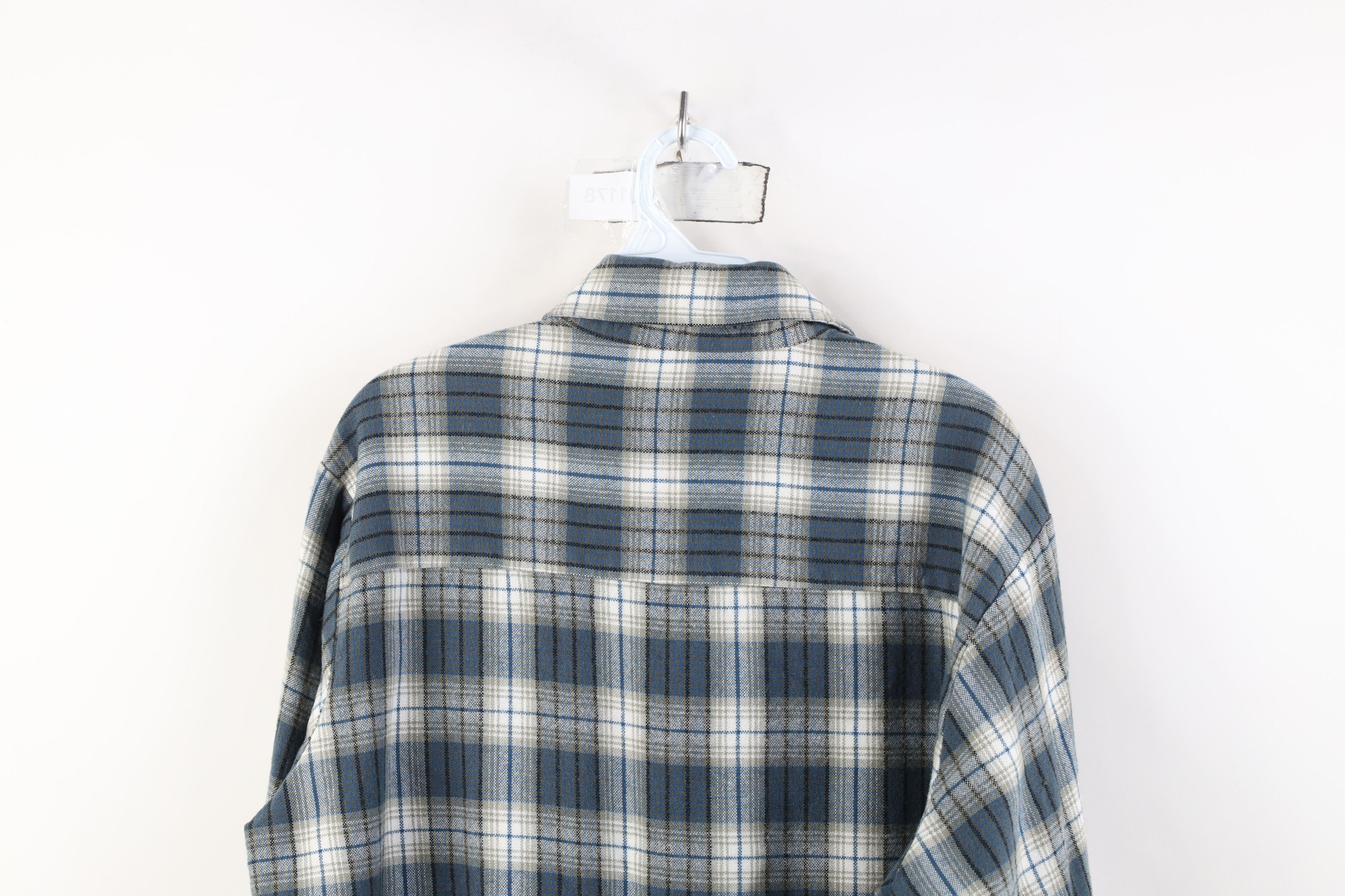 Vintage Vintage 70s Streetwear Knit Collared Button Shirt Plaid Size US L / EU 52-54 / 3 - 12 Thumbnail