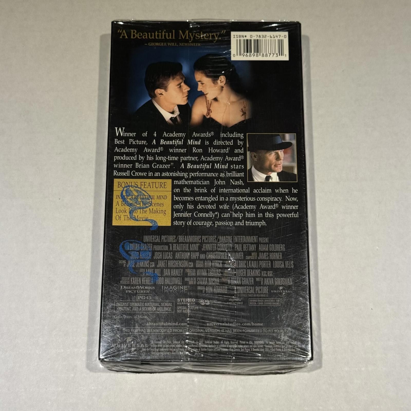 Universal Studios A Beautiful Mind VHS 2002 Awards Edition New Sealed Size ONE SIZE - 2 Thumbnail