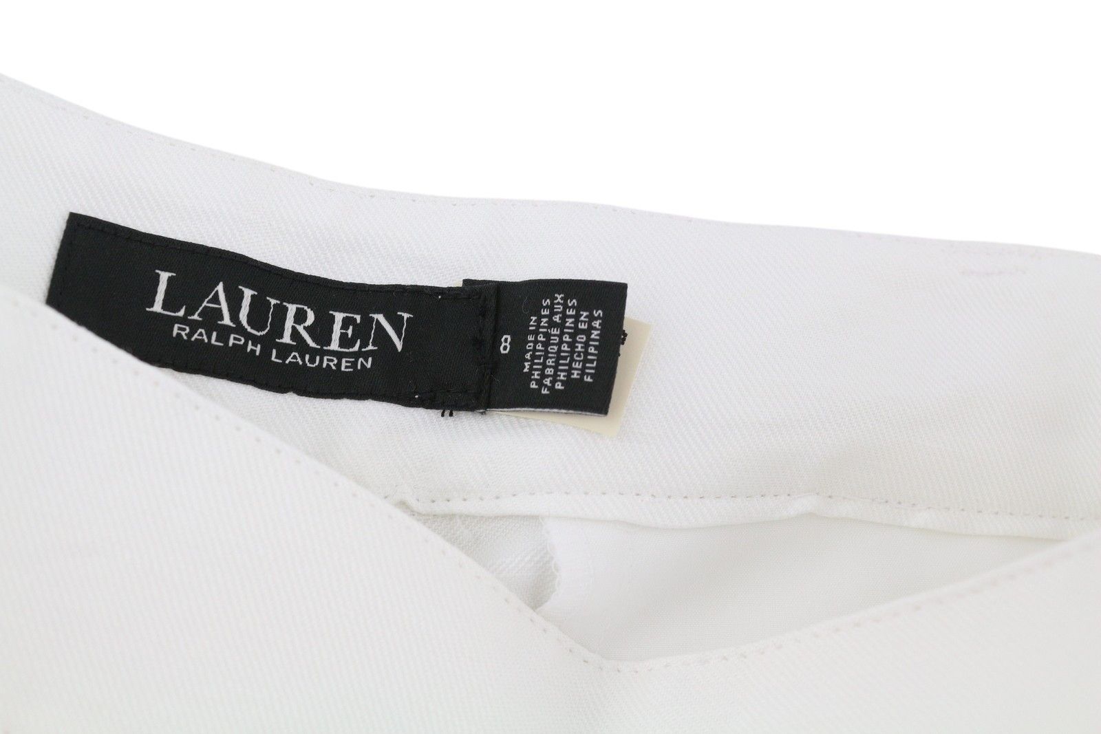 Lauren Ralph Lauren W29 White Linen Blend Cropped Flared Trousers 84706 Size 29" - 10 Thumbnail