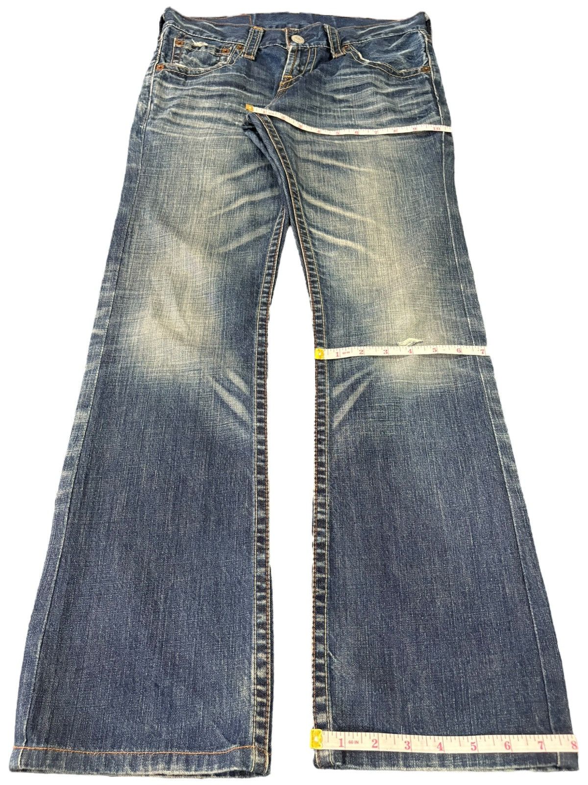 Levi's Vintage 90s Levis 507 Bootcut Distress Blue Jeans Size US 31 - 12 Thumbnail