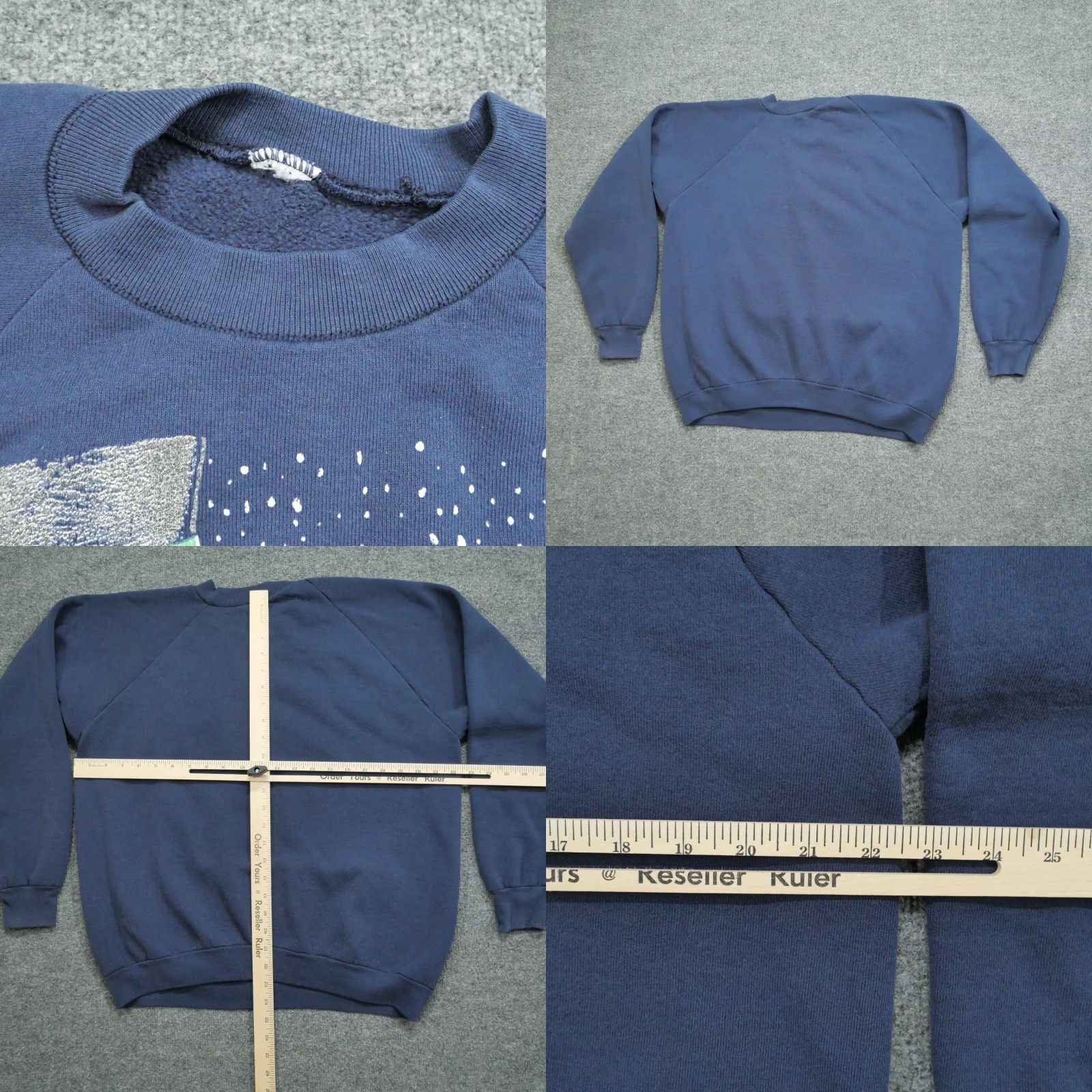 Vintage VINTAGE Womens XL Blue Pullover Raglan Sweatshirt Snowman Christmas 90s Raglan Crew Neck Cotton Blend Pull Over Size XL / US 12-14 / IT 48-50 - 8 Thumbnail