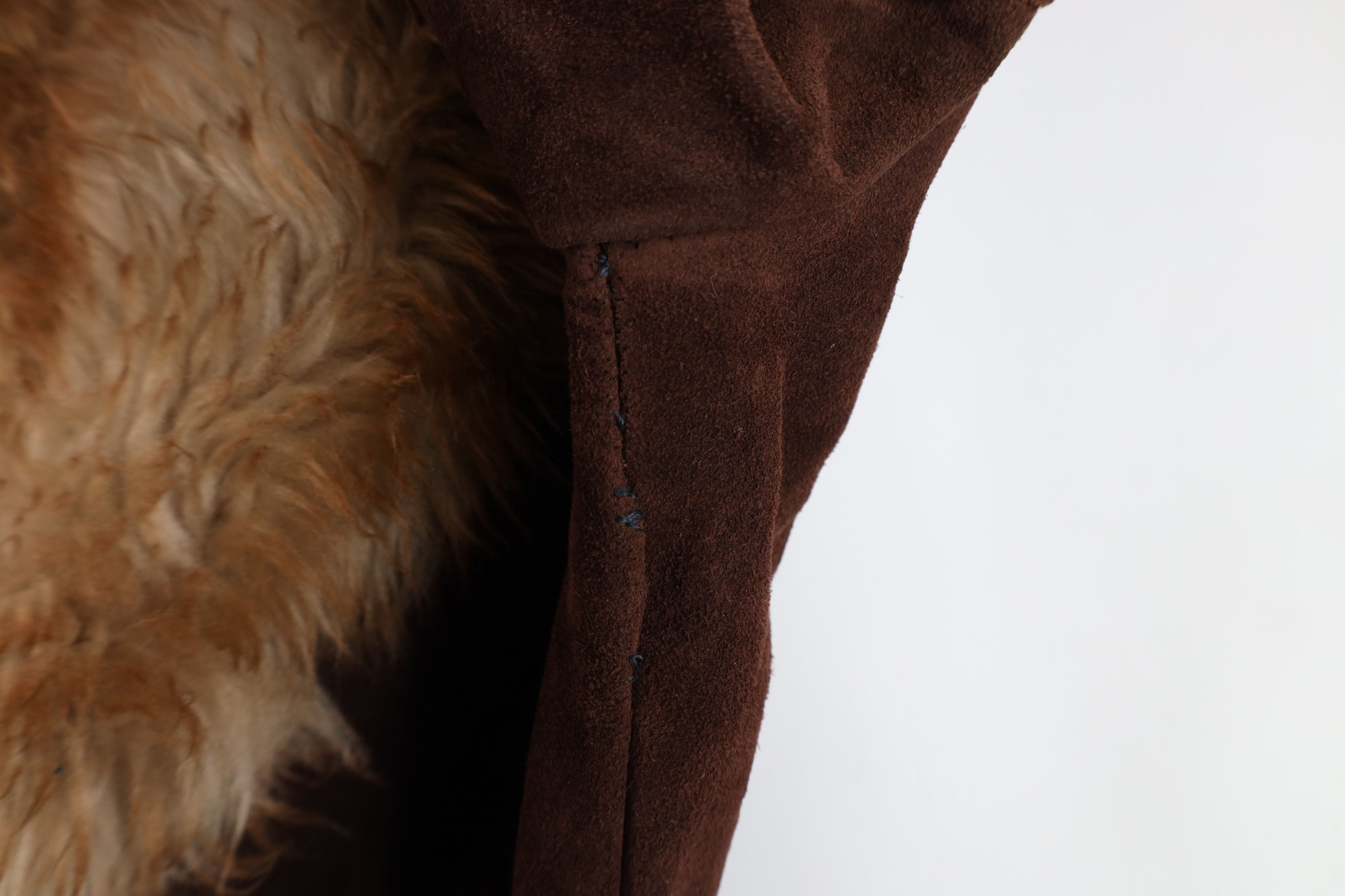 Vintage Vintage 60s Heavyweight Shearling Leather Belted Jacket Size L / US 10 / IT 46 - 7 Thumbnail