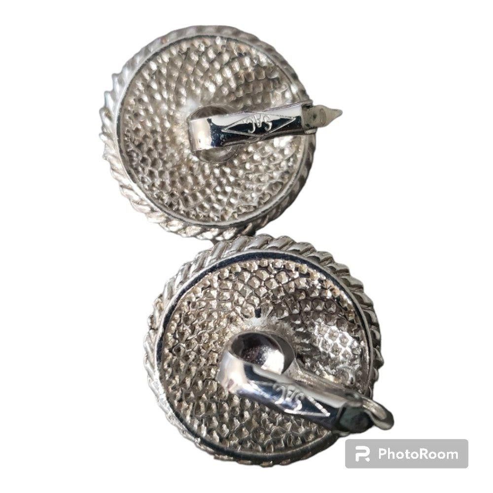 Sacai SAC Vintage Silver, Rhinestone and Pearl Clip Earrings Size ONE SIZE - 4 Thumbnail