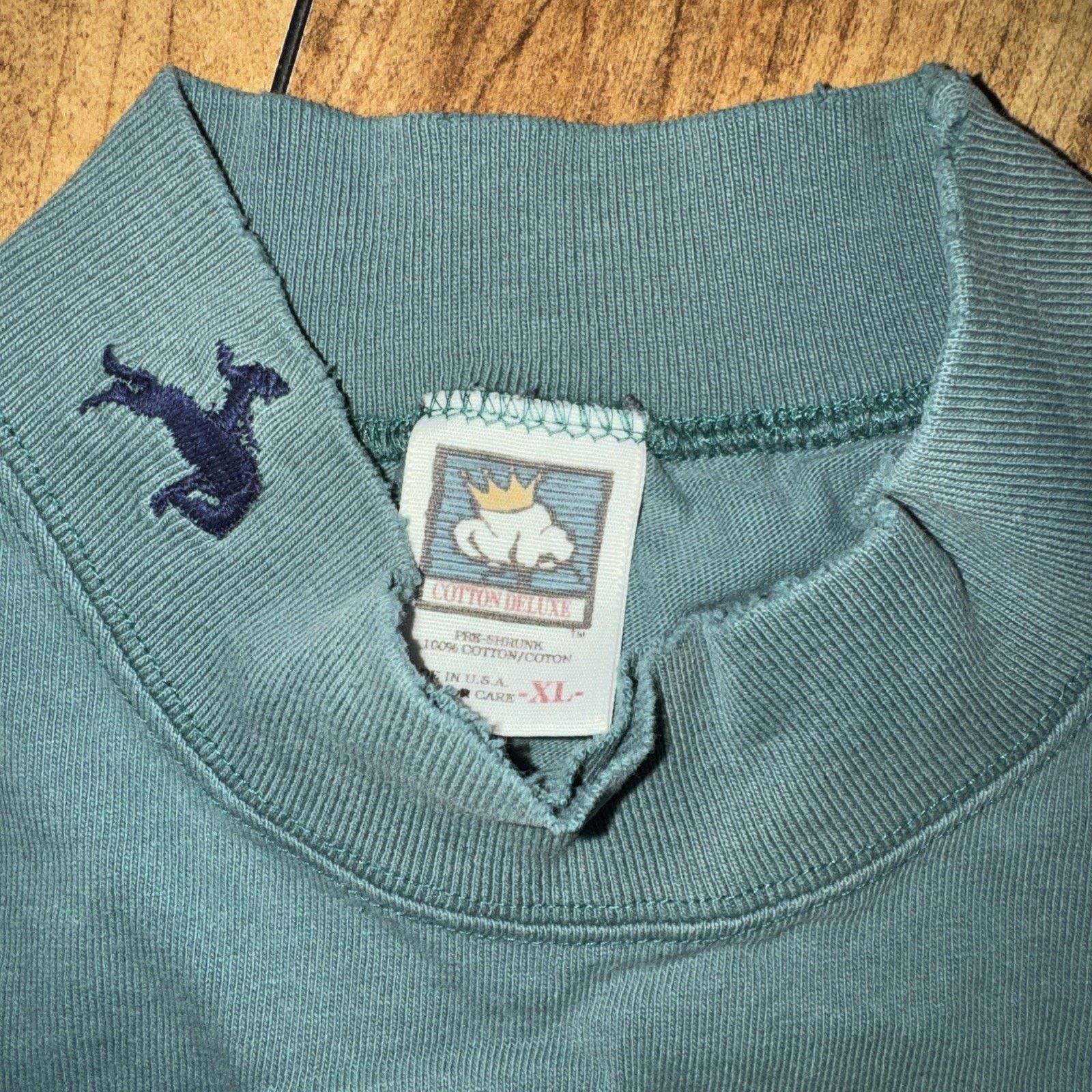 Vintage Vintage Cowboy Gear Mock Neck Long Sleeve Shirt Teal XL Size US XL / EU 56 / 4 - 3 Thumbnail