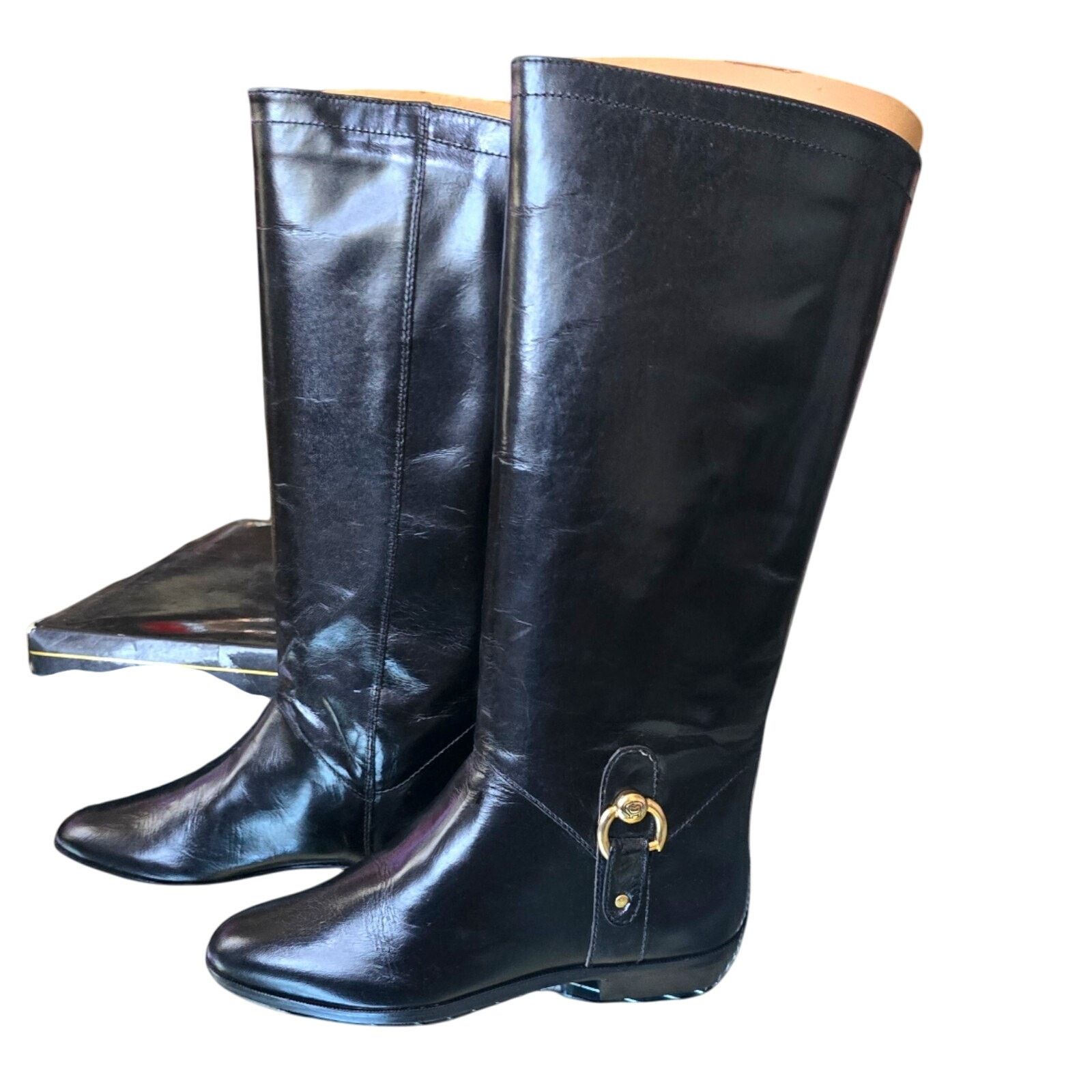 Etienne Aigner Vintage New black Leather Aigner Women's Boots Size 5 M Size US 5 / IT 35 - 1 Thumbnail