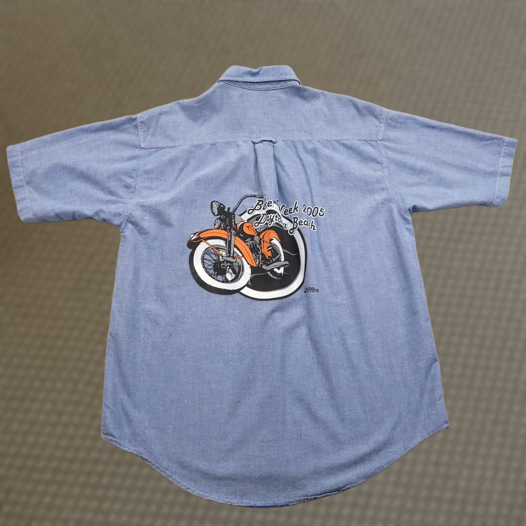 Vintage VINTAGE Daytona Bike Week 2005 Daytona Beach Graphic Polo Shirt Adult M Blue Men Size US M / EU 48-50 / 2 - 1 Thumbnail