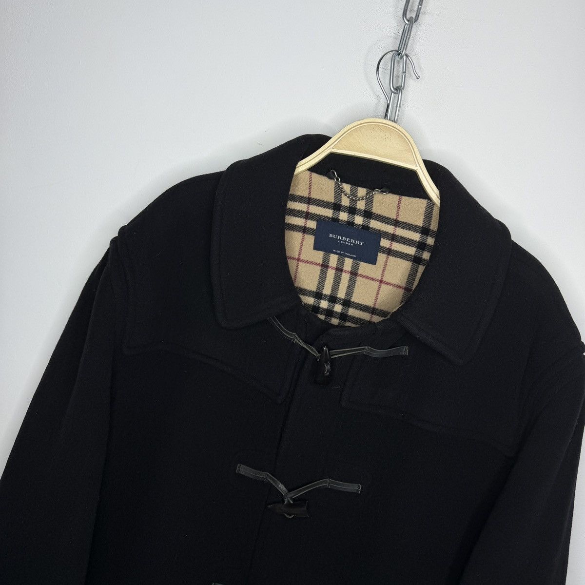 Burberry Burberry Duffle Black Wool Heavy Coat Nova Check Size US XL / EU 56 / 4 - 5 Thumbnail