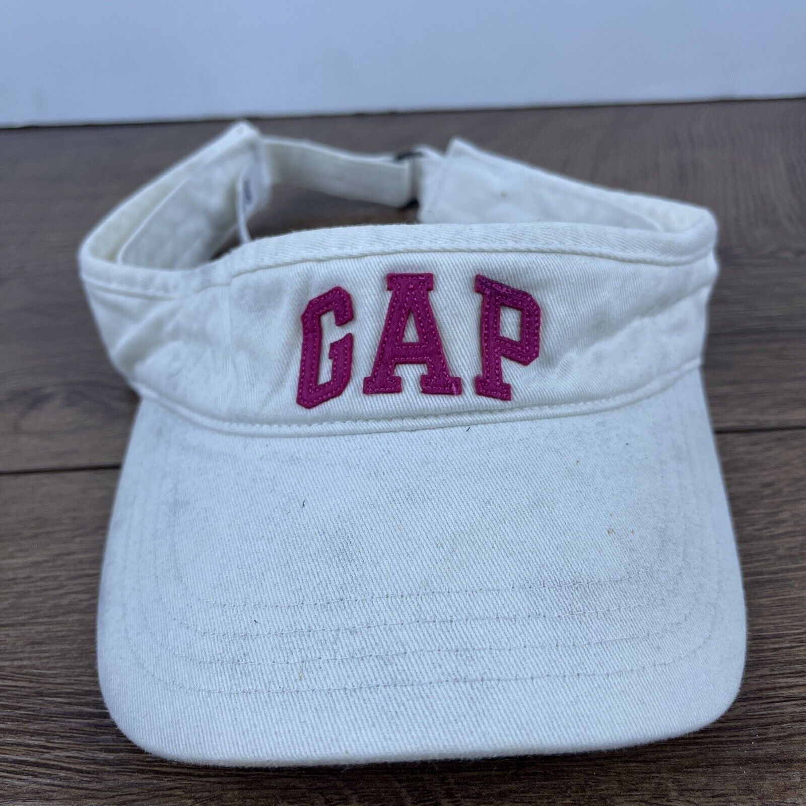 Gap GAP Visor Gap White Hat Adjustable Adult Size Hat White Cap Size ONE SIZE - 3 Thumbnail