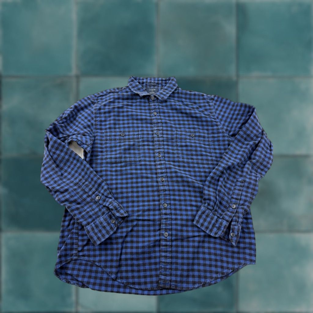 J.Crew J.Crew Shirt Mens XL Blue Check Flannel Slim Fit Long Sleeve Button Front Casual Size US XL / EU 56 / 4 - 1 Thumbnail