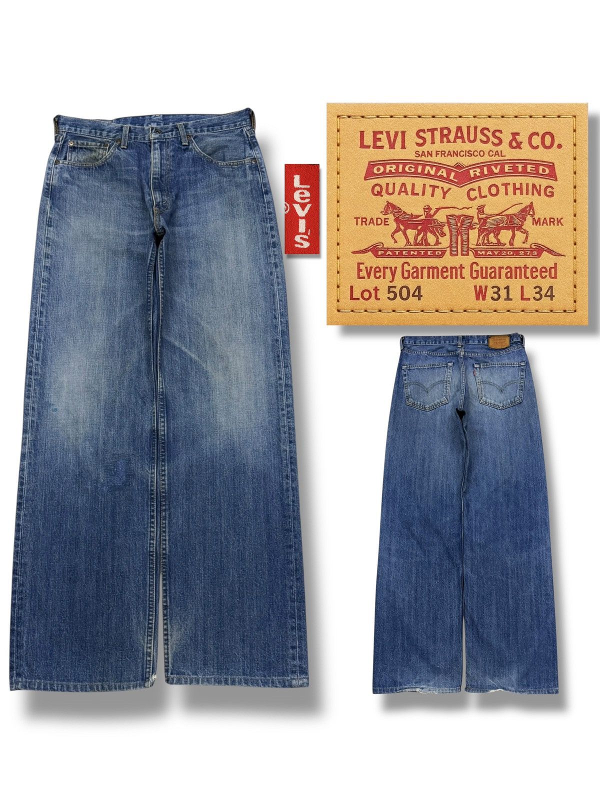 Levi's Vintage Levi’s 504 Made in Japan “Wide Straight Denim Jeans Size US 31 - 1 Thumbnail