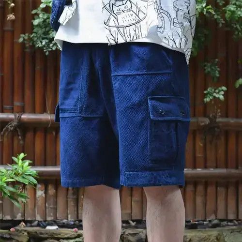 Japanese Brand 20SS Indigo Union Japan Handmade Dyed Sashiko Shorts Size US 32 / EU 48 - 3 Thumbnail