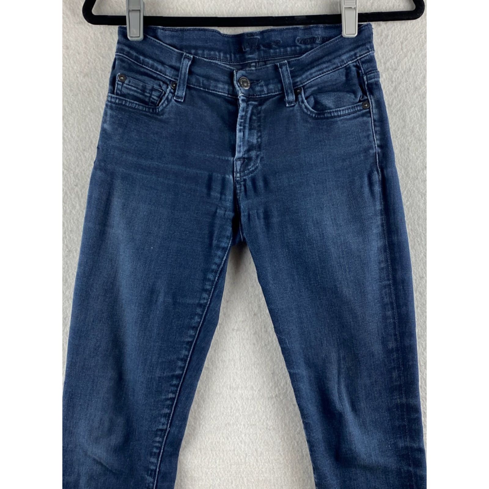 7 For All Mankind 7 For All Mankind Roxanne Womens 26 Blue Skinny Jeans Stretch Denim Dark Wash Size ONE SIZE - 2 Thumbnail