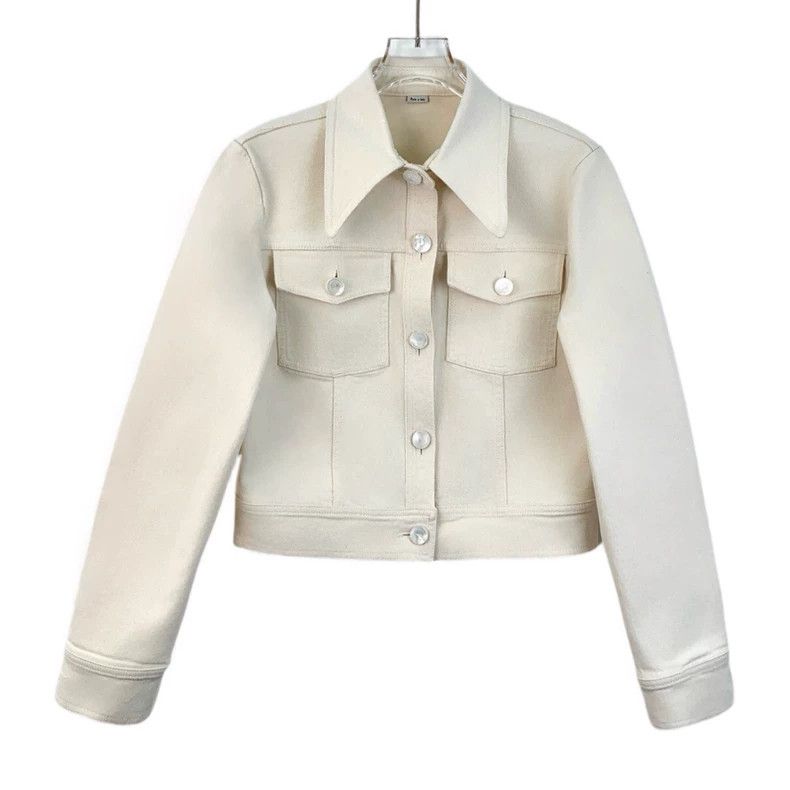 Gucci Gucci White cotton lapel single-breasted long-sleeved denim Size S / US 4 / IT 40 - 1 Thumbnail