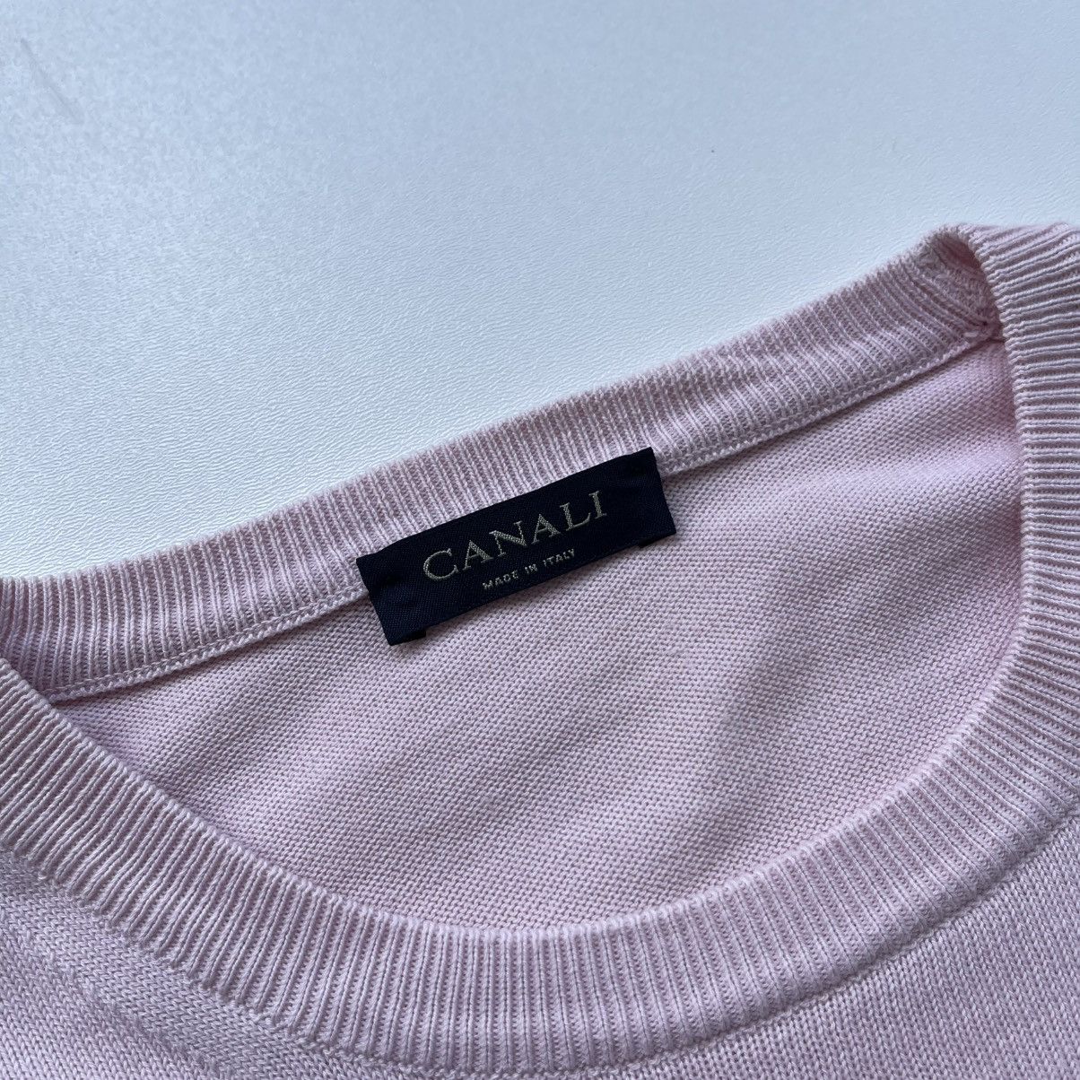 Canali × Designer Canali Cotton Knit Crewneck Pullover Sweater Light Pink Size US L / EU 52-54 / 3 - 6 Thumbnail