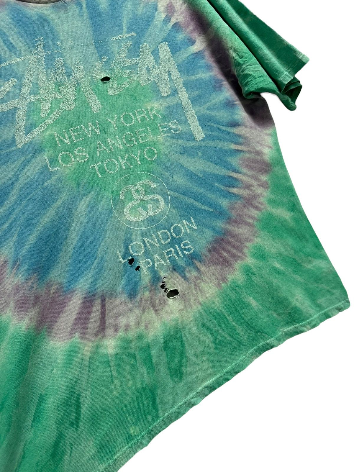 Stussy Vintage Trashed Stussy Tye Dye Size US XL / EU 56 / 4 - 4 Thumbnail