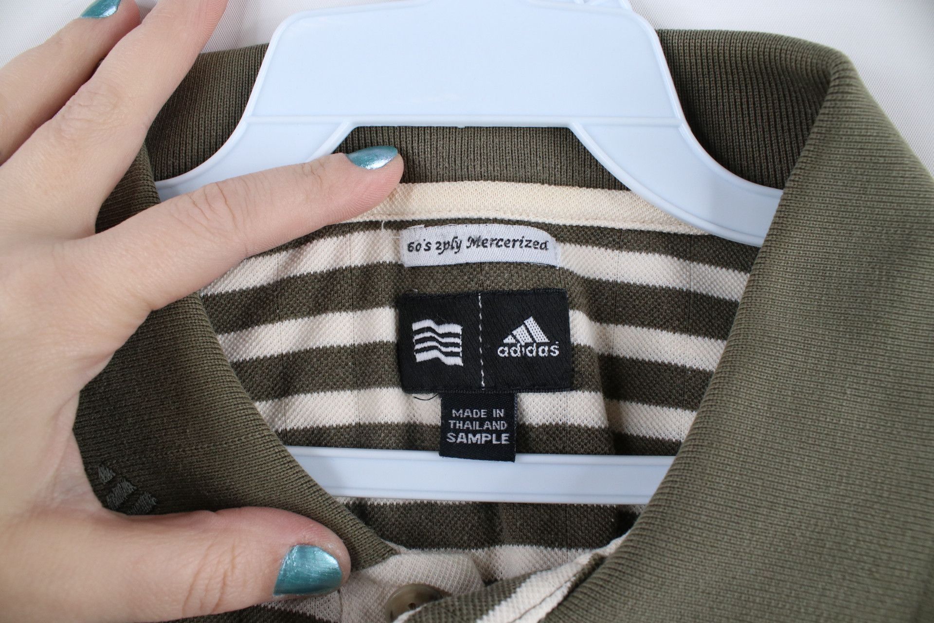 Vintage Vintage Adidas Golf Faded Striped Collared Polo Shirt Green Size US XL / EU 56 / 4 - 6 Thumbnail