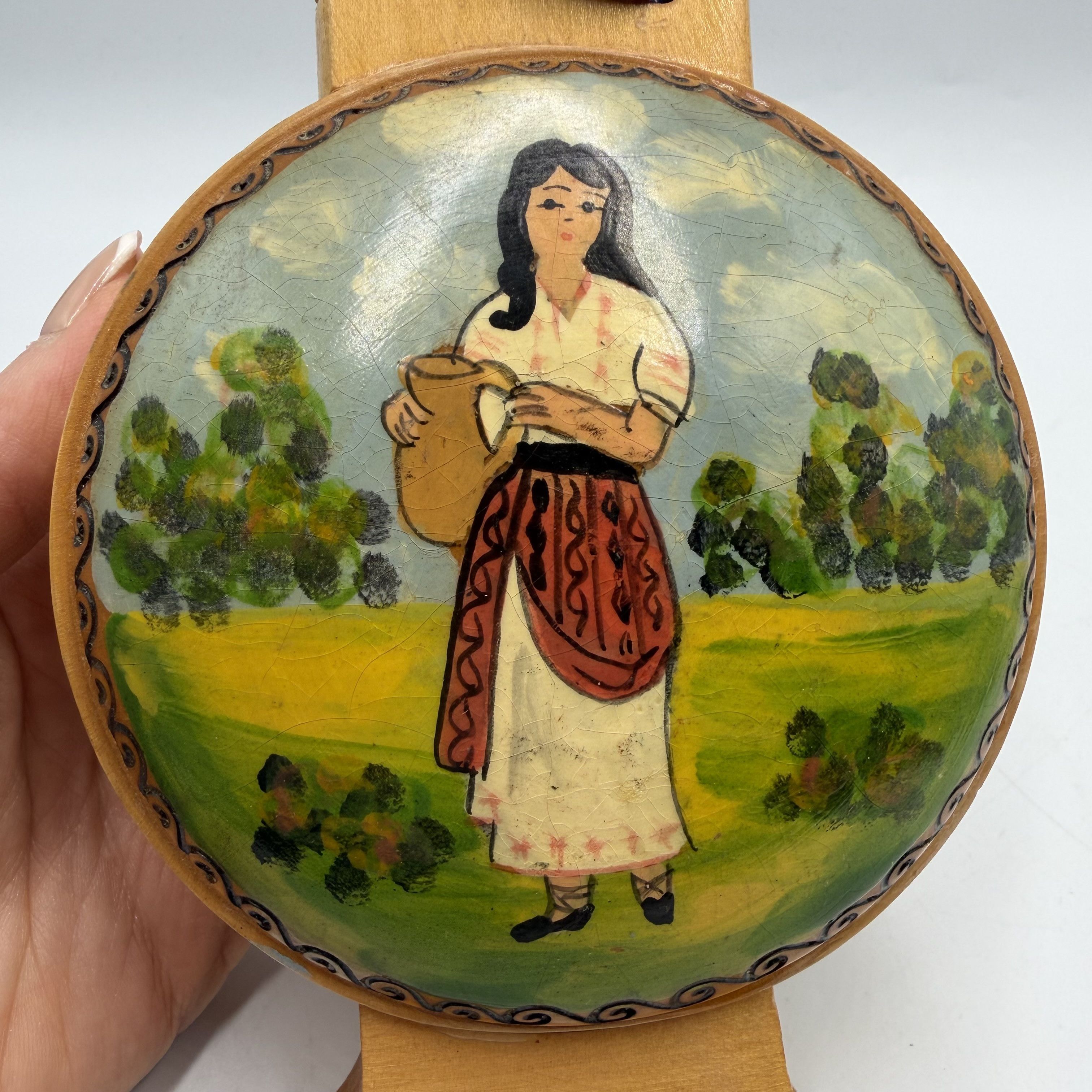 Vintage Vintage Wooden Kumanets Hand Painted Folk Art Decanter Size ONE SIZE - 6 Thumbnail