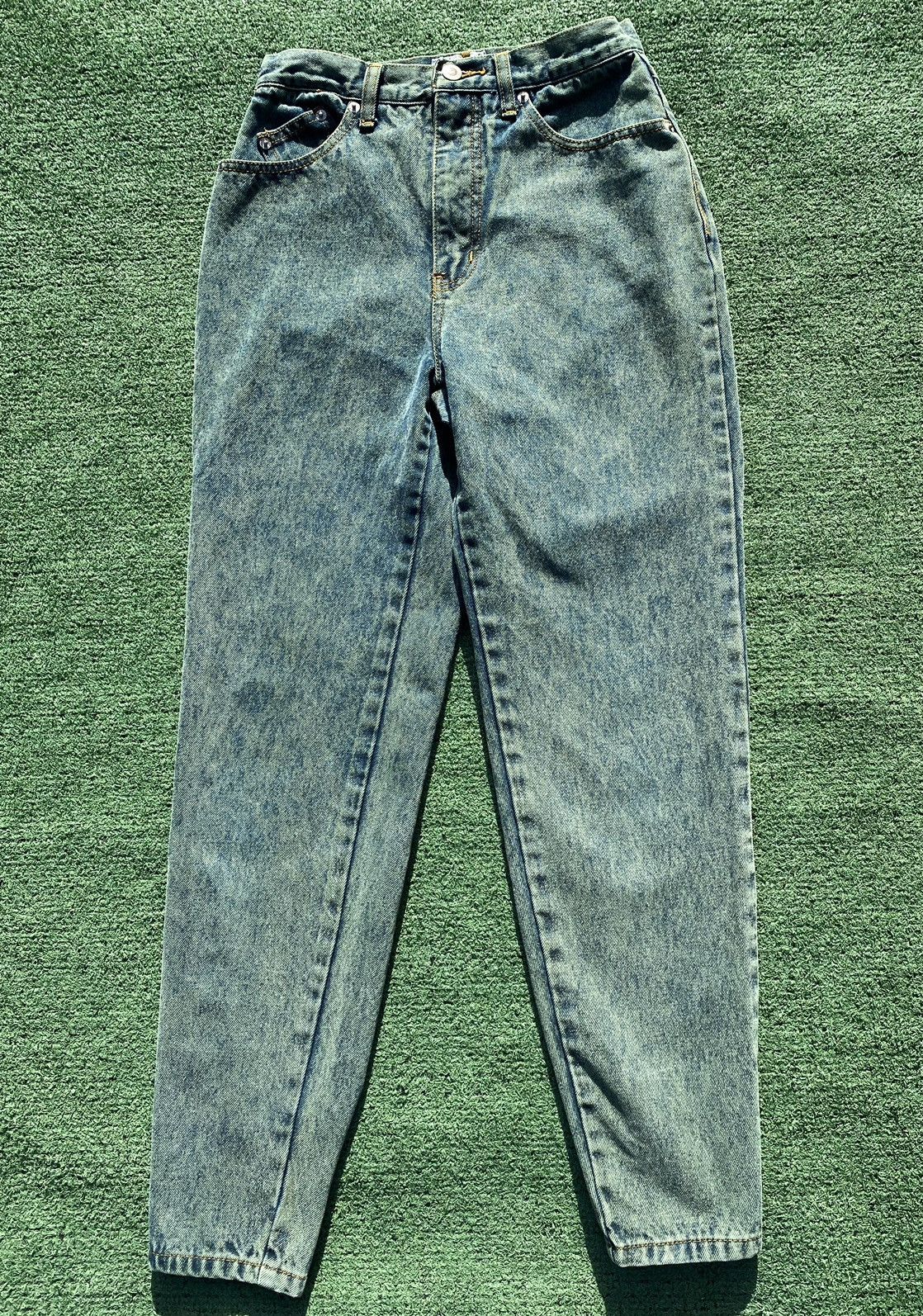 Vintage Vintage 80’s IOU Green Acid Wash Skinny Denim Jean 24” Waist Size 24" / US 00 / IT 34 - 5 Thumbnail