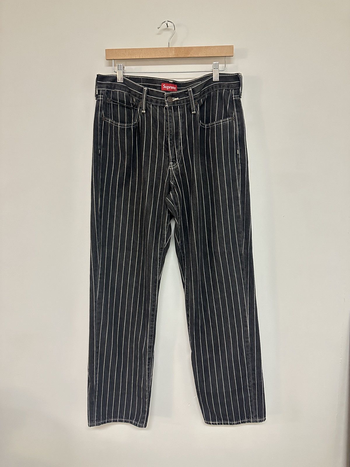 Supreme Supreme Levi's Pinstripe 550 Jeans | Grailed