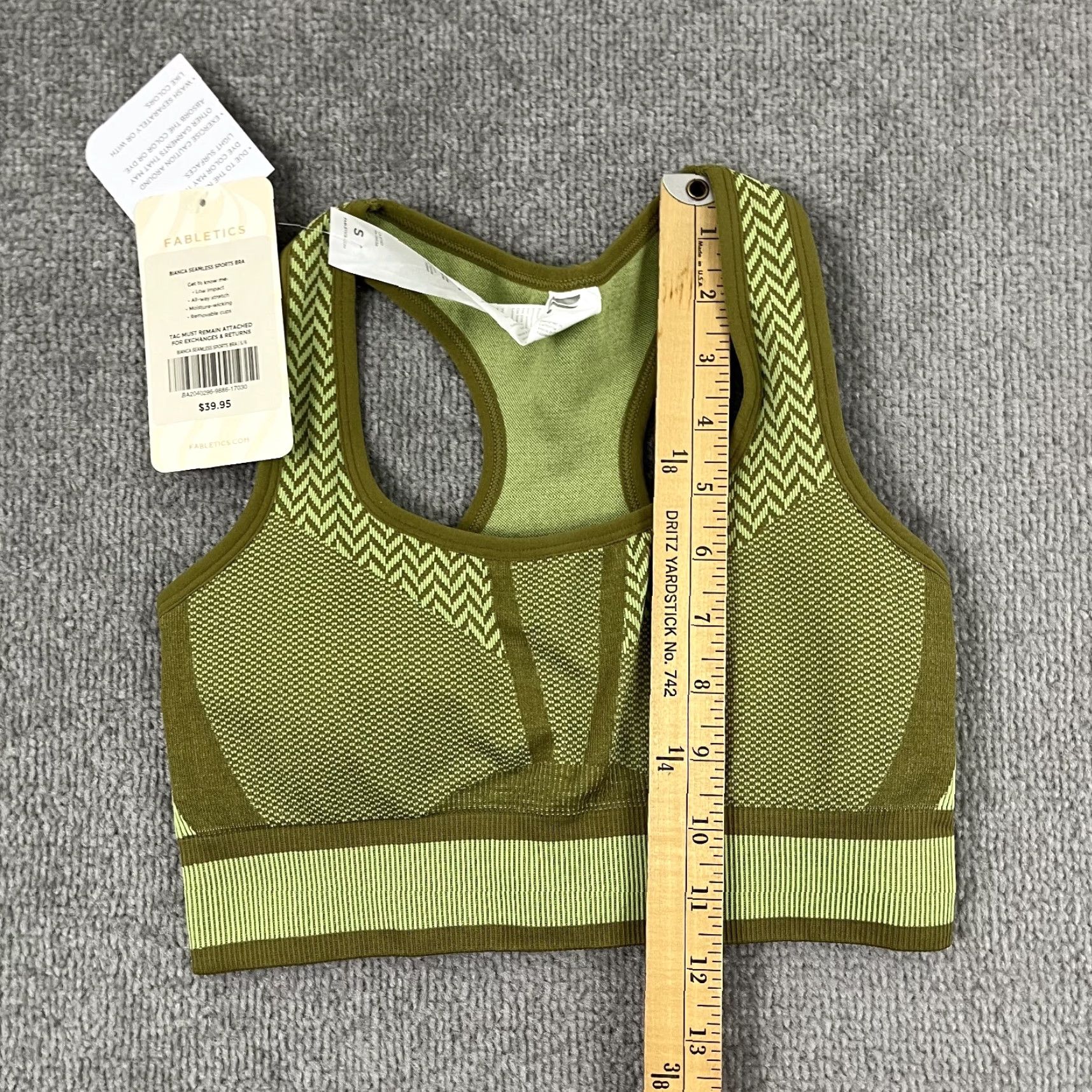 Fabletics Fabletics Bianca Seamless Sports Bra Womens Size 6 Small Green Padded Gym Yoga Size ONE SIZE - 6 Thumbnail