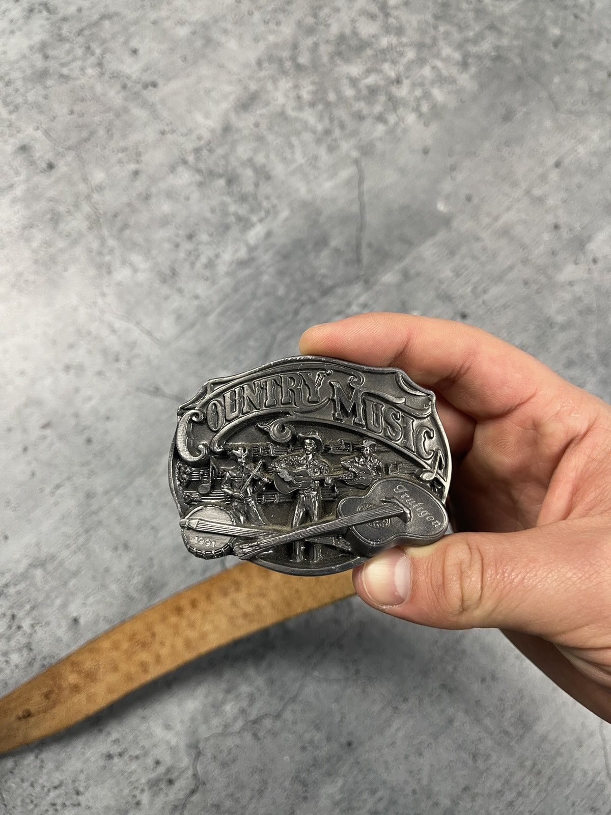 Japanese Brand × Leather × Vintage Vintage 1991 Country Music Lather belt Size ONE SIZE - 5 Thumbnail