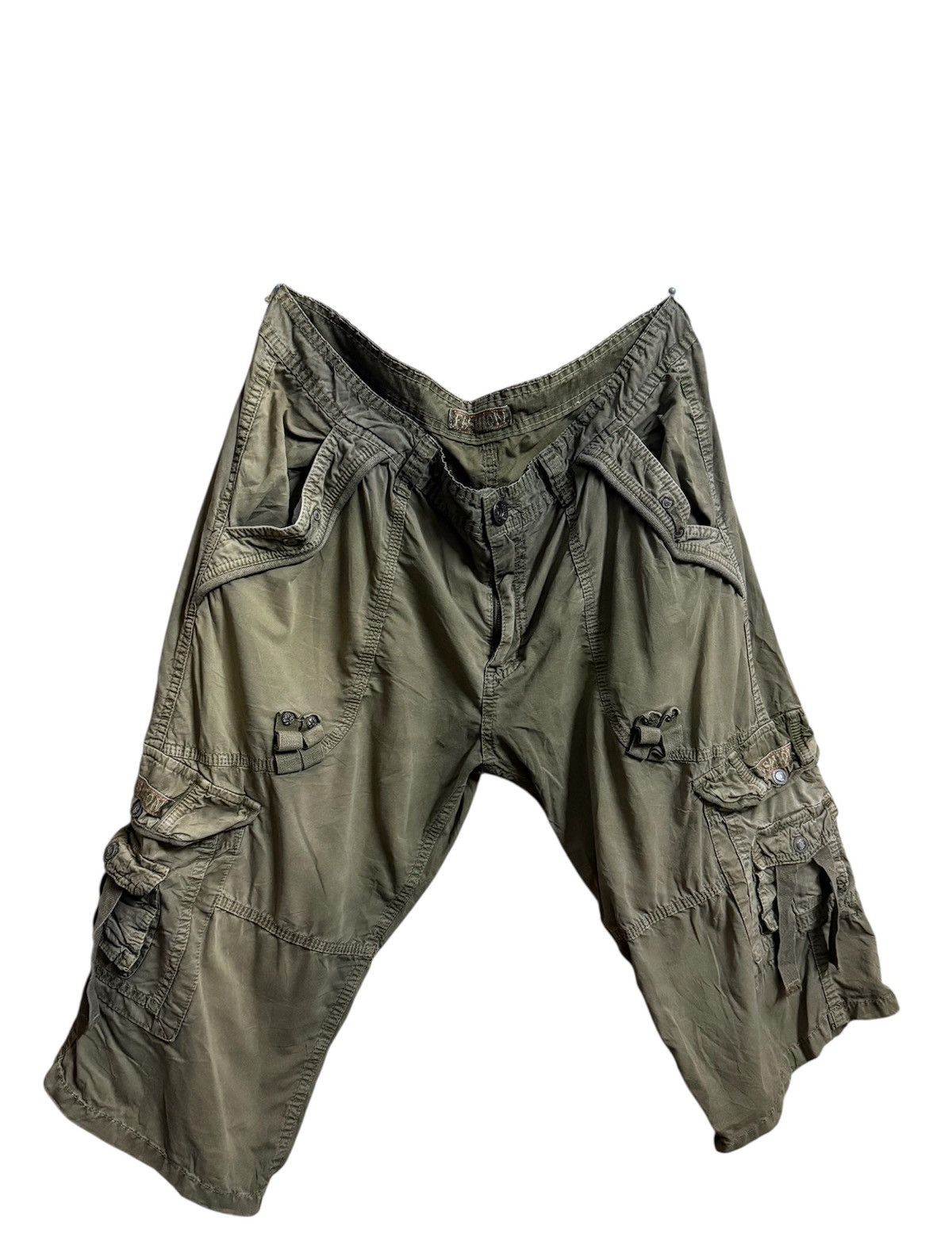 Japanese Brand Fashion Possibly by F.U.S.A.I Cargo Shorts Green Size US 33 - 4 Thumbnail