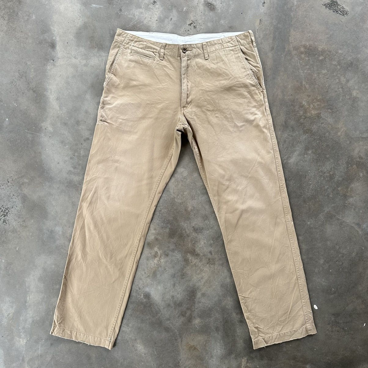 Japanese Brand Vintage Uniqlo Japan Light Khaki Trousers Pants Size US 35 - 1 Thumbnail