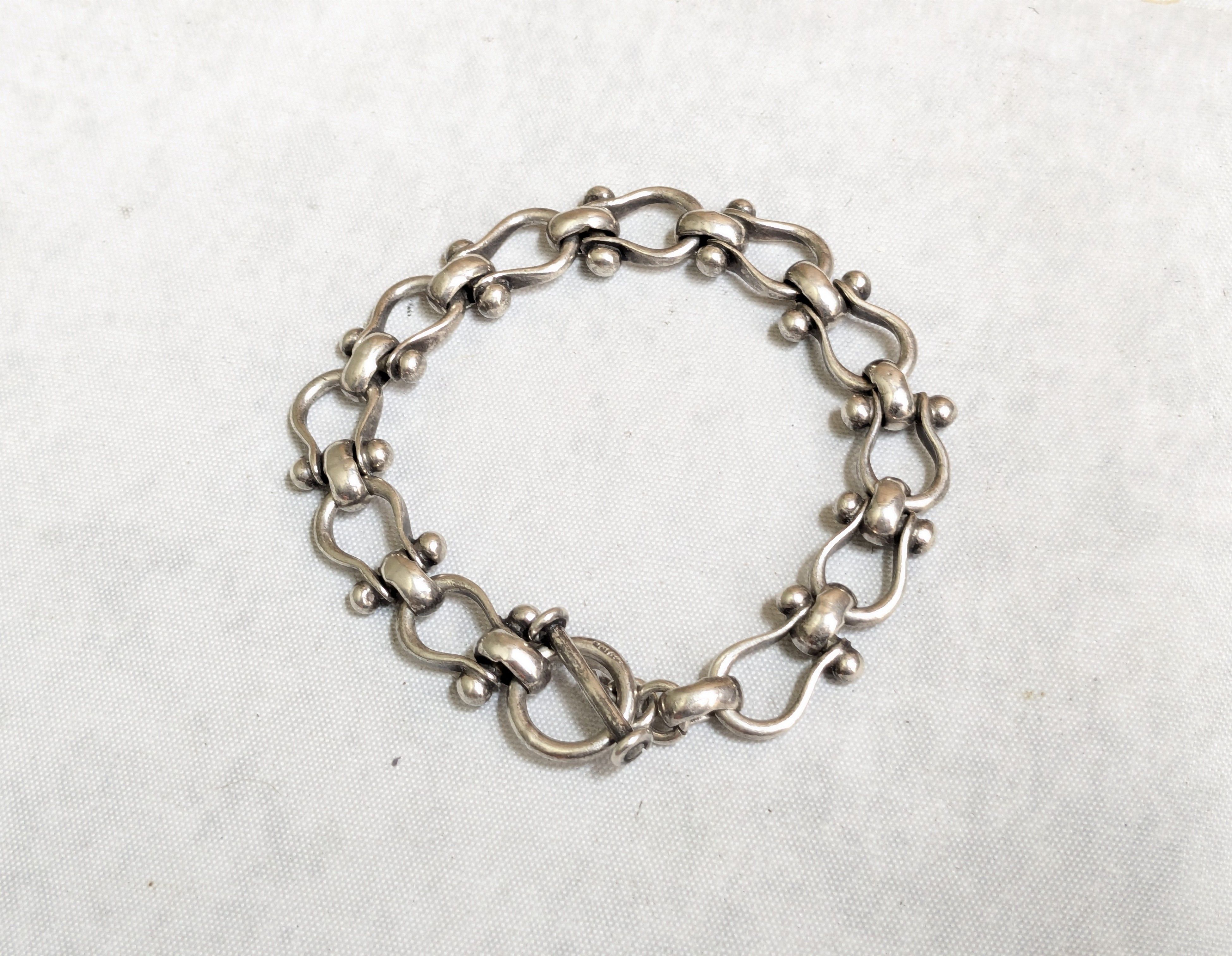 Jewelry Vintage Sterling Silver Equestrian Bracelet Taxco 7.75" Size ONE SIZE - 1 Thumbnail