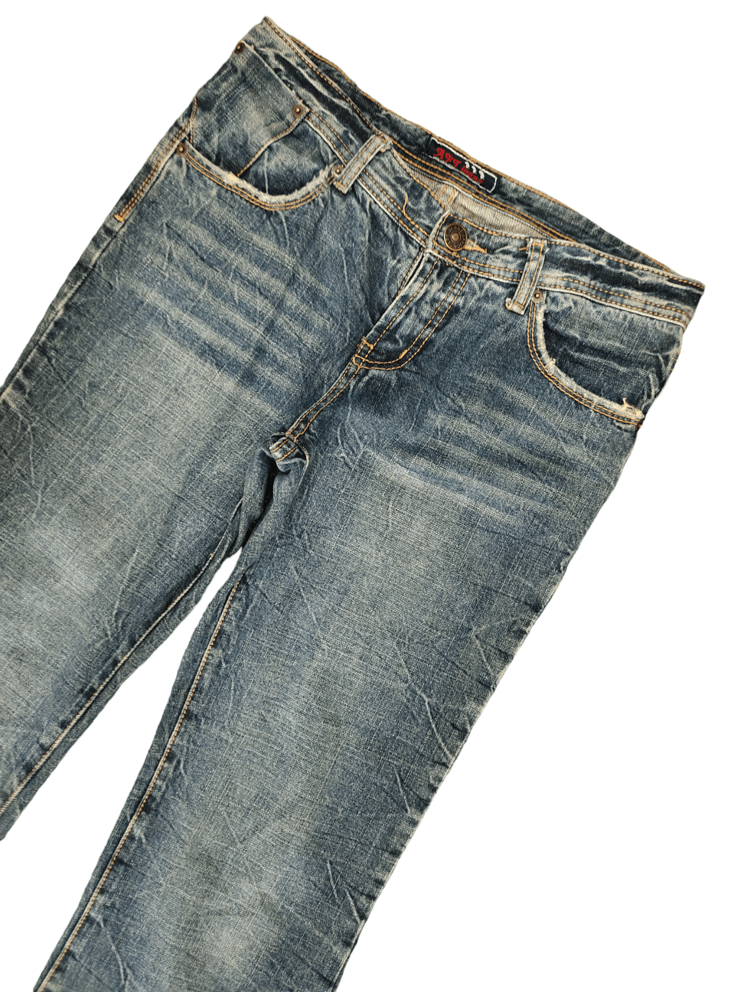 If Six Was Nine Flare Jeans Aft Japan Distress Faded Boot Cut Y2k Mudmax Size US 29 - 4 Thumbnail