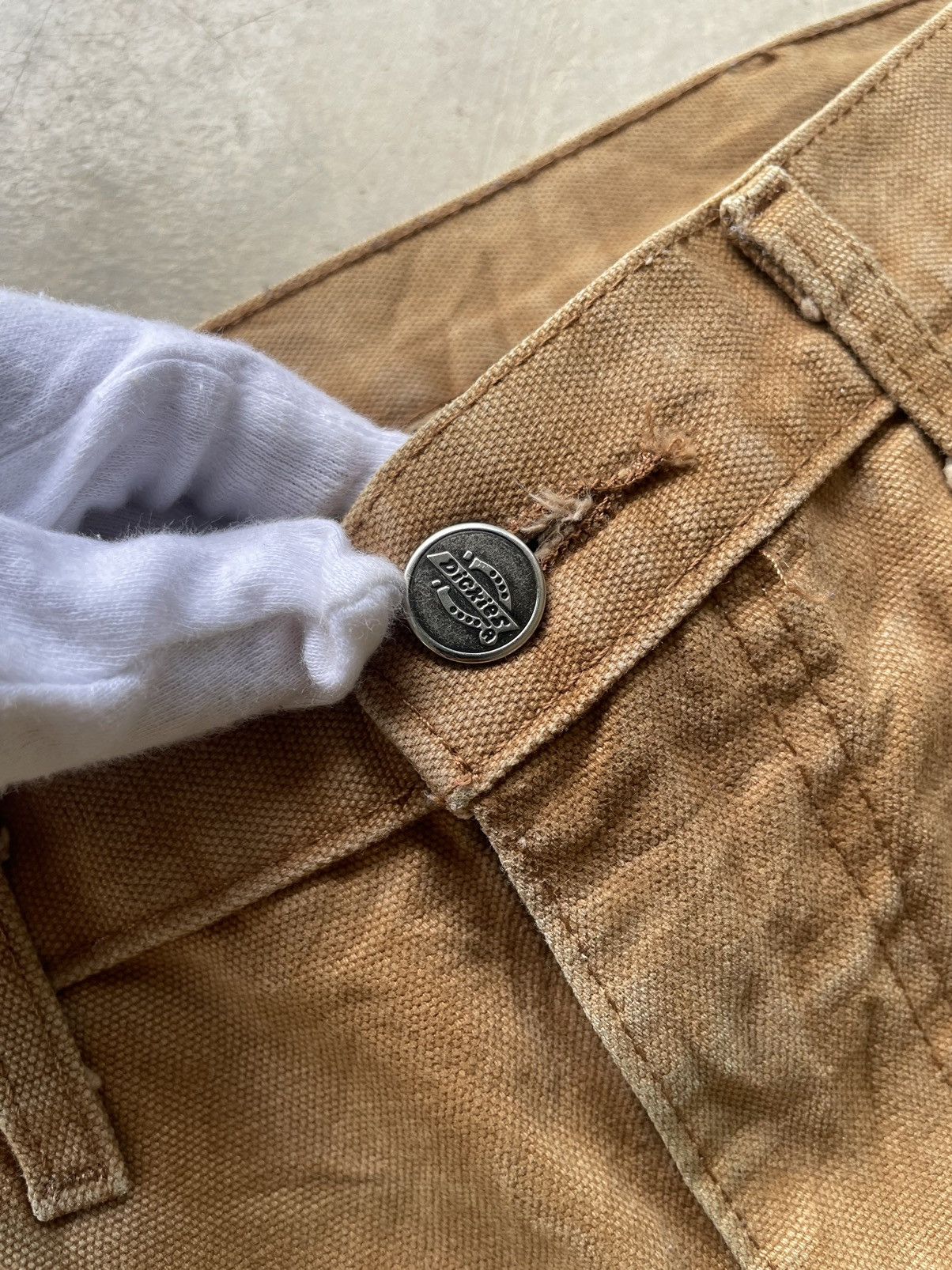 Dickies Vintage 90s Dickies Carpenter Distressed Canvas Straight Size US 33 - 8 Thumbnail