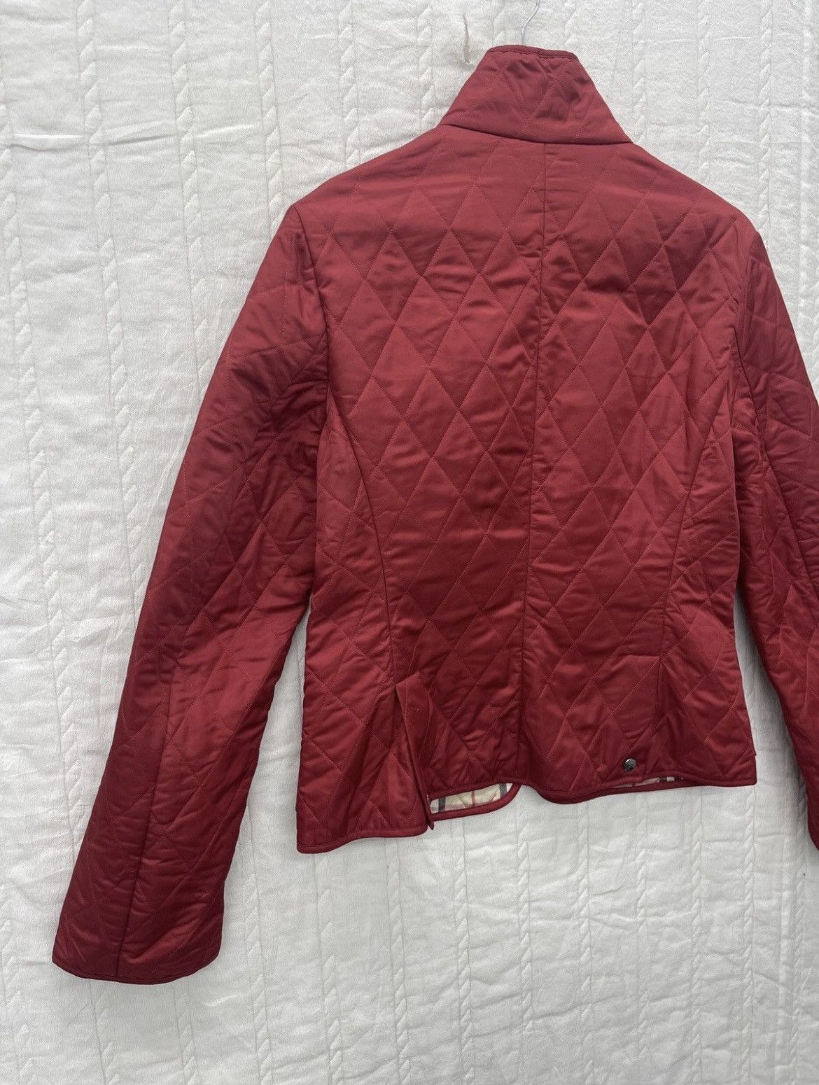 Burberry RARE💥BURBERRY RED QUILTED JACKET Size M / US 6-8 / IT 42-44 - 6 Thumbnail