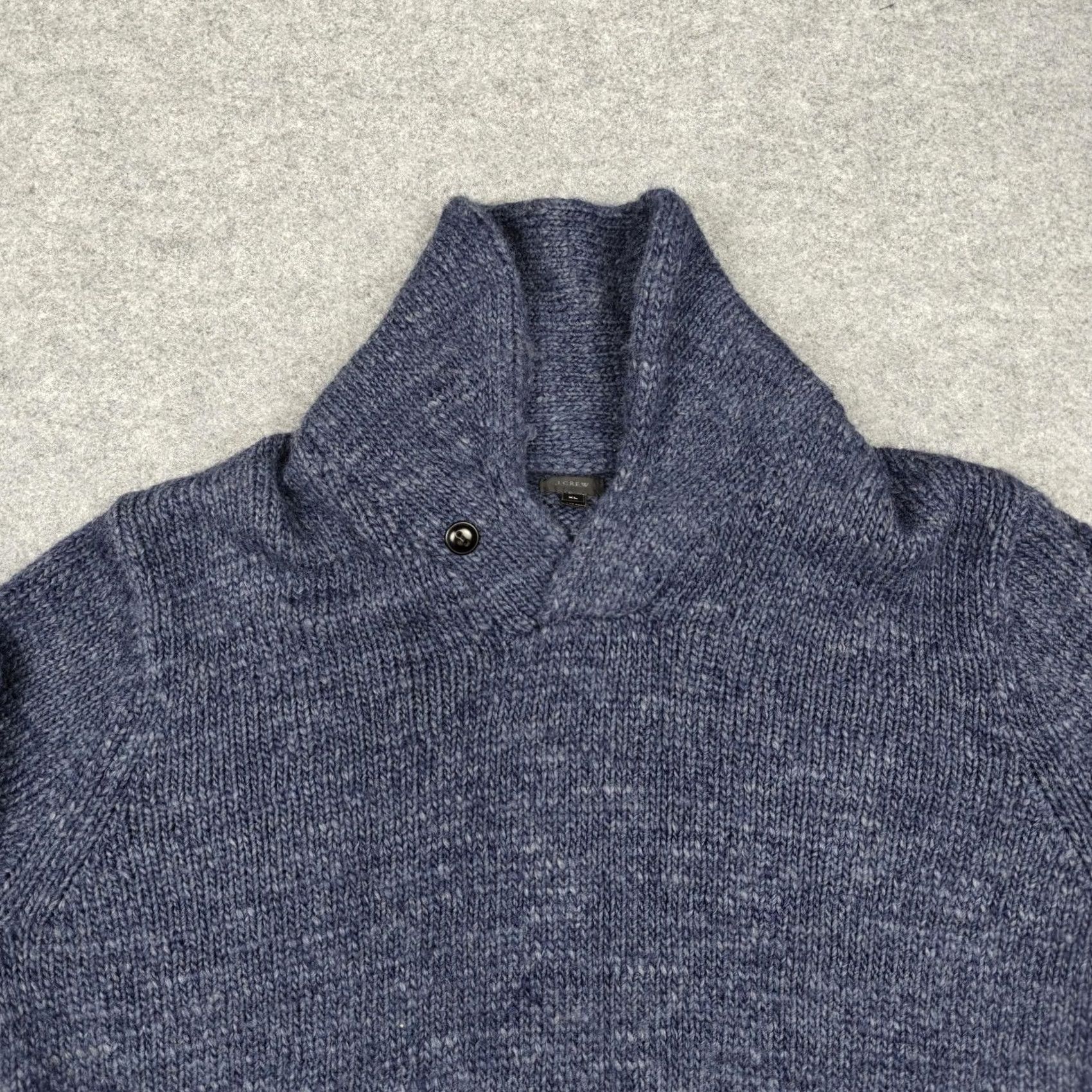 J.Crew J Crew Sweater Mens XL Blue Heather Wool Alpaca Shawl Collar Knit Pullover Size US XL / EU 56 / 4 - 2 Thumbnail