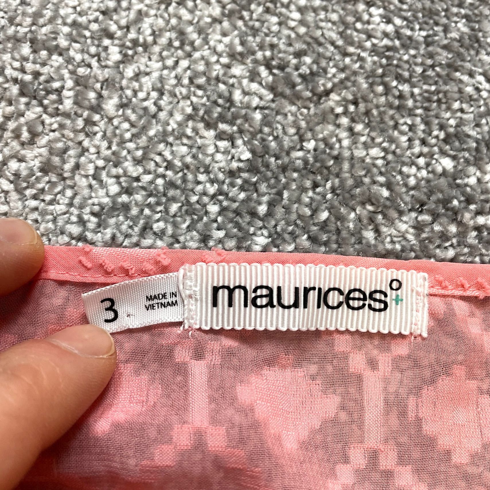 Vintage Maurices Blouse Shirt Womens 3X Pink Lined Cold Shoulder 3/4 Sleeve Lace Top Size XXL / US 16-18 / IT 52-54 - 3 Thumbnail