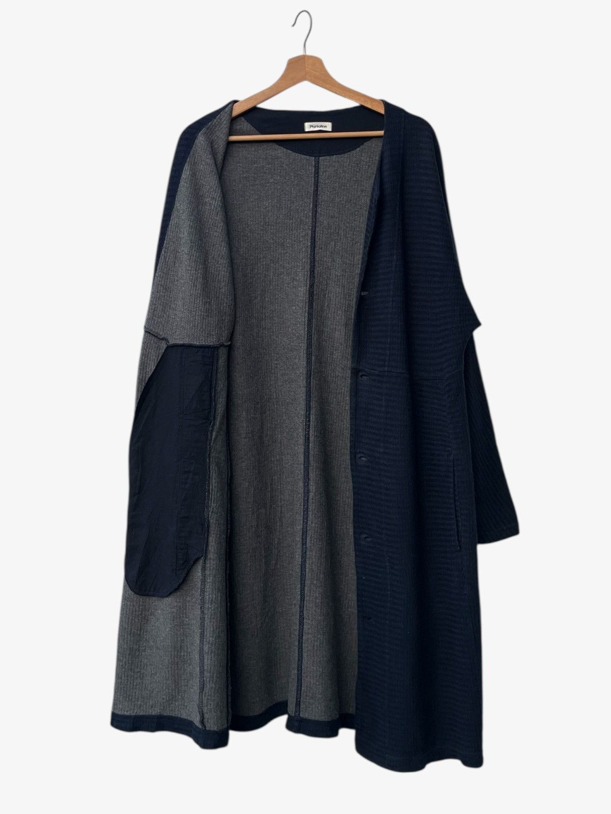 Issey Miyake Plantation Blue Cotton Long Cardigan Textured Finish Size M / US 6-8 / IT 42-44 - 5 Thumbnail